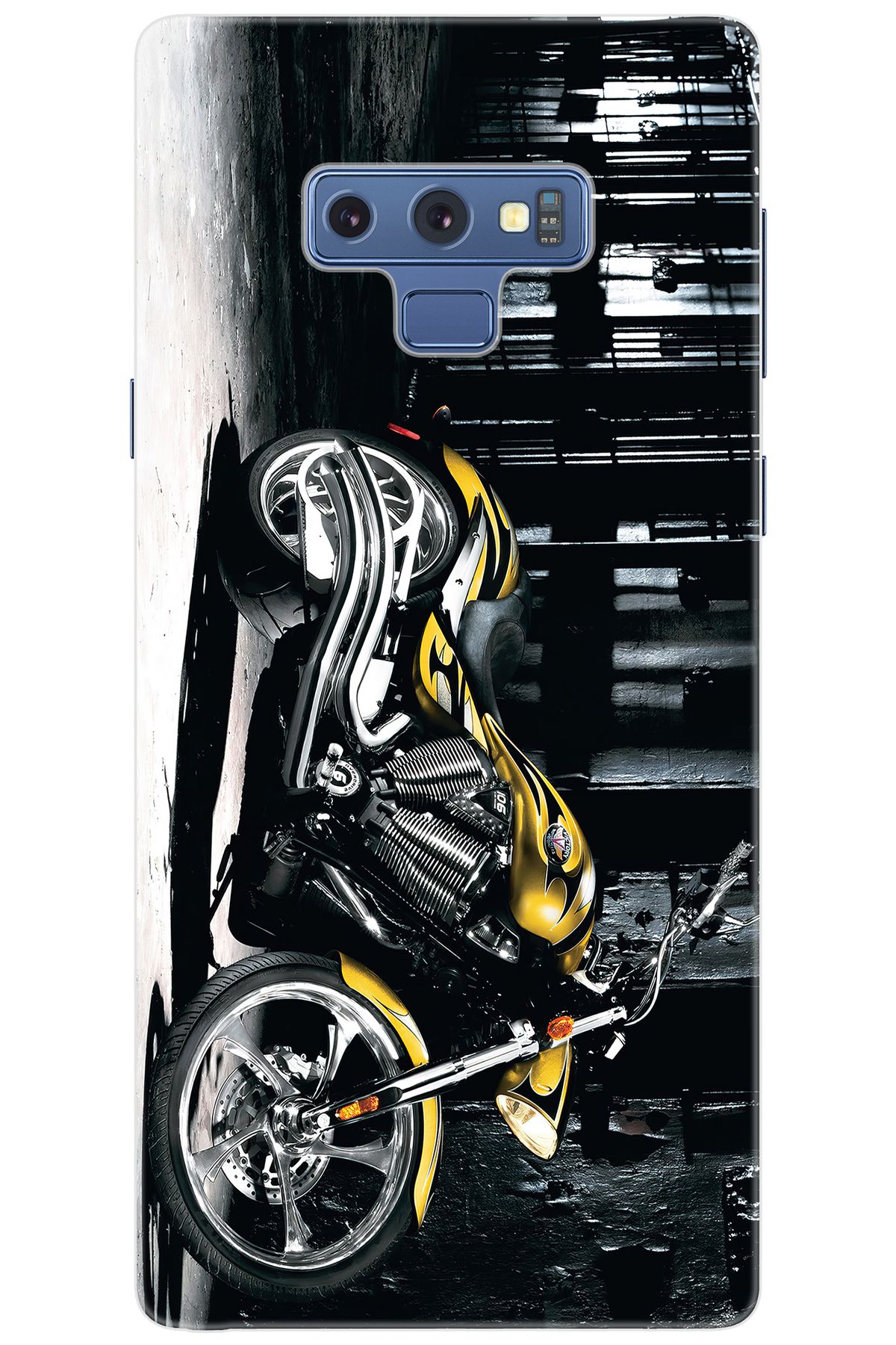 Ceppare Samsung Galaxy Note 9 (SM-N960F) Uyumlu Kılıf Desenli Silikon Motorcycle STK:297 CP-WPOuj3X