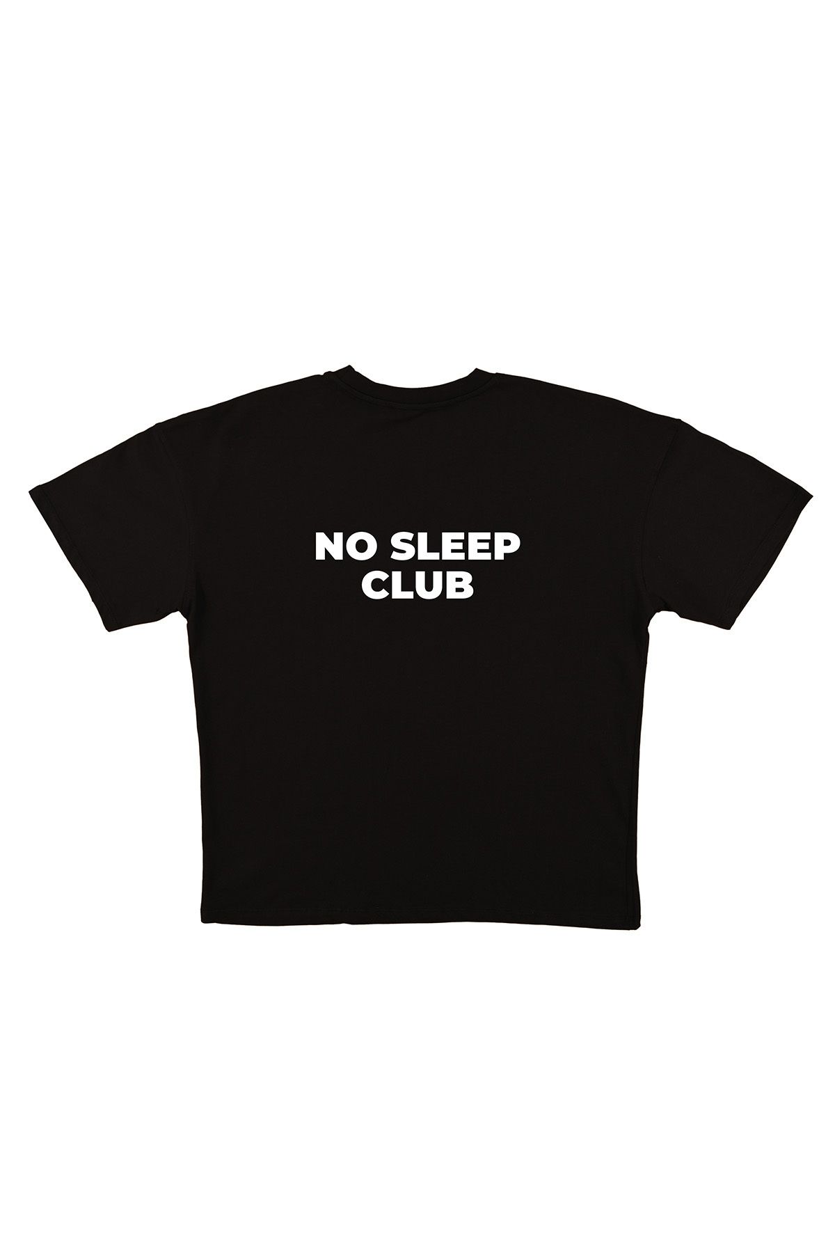 urbvn Sleep Club Baskılı Siyah Oversize T-shirt