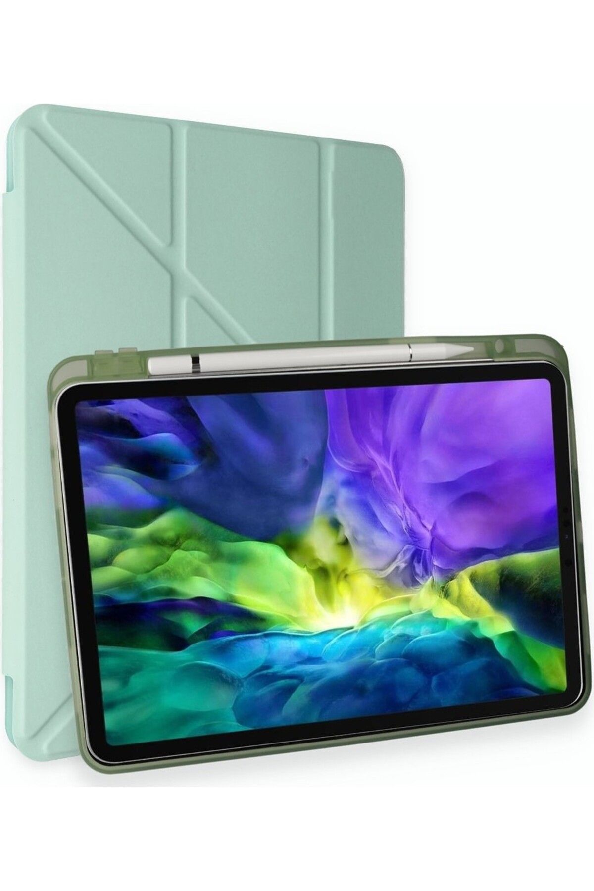 Zentico iPad Air 11 10.9 Inç Air 4 5 6 2020 2022 2024 Kılıf Tri Folding Standlı Kalem Bölmeli