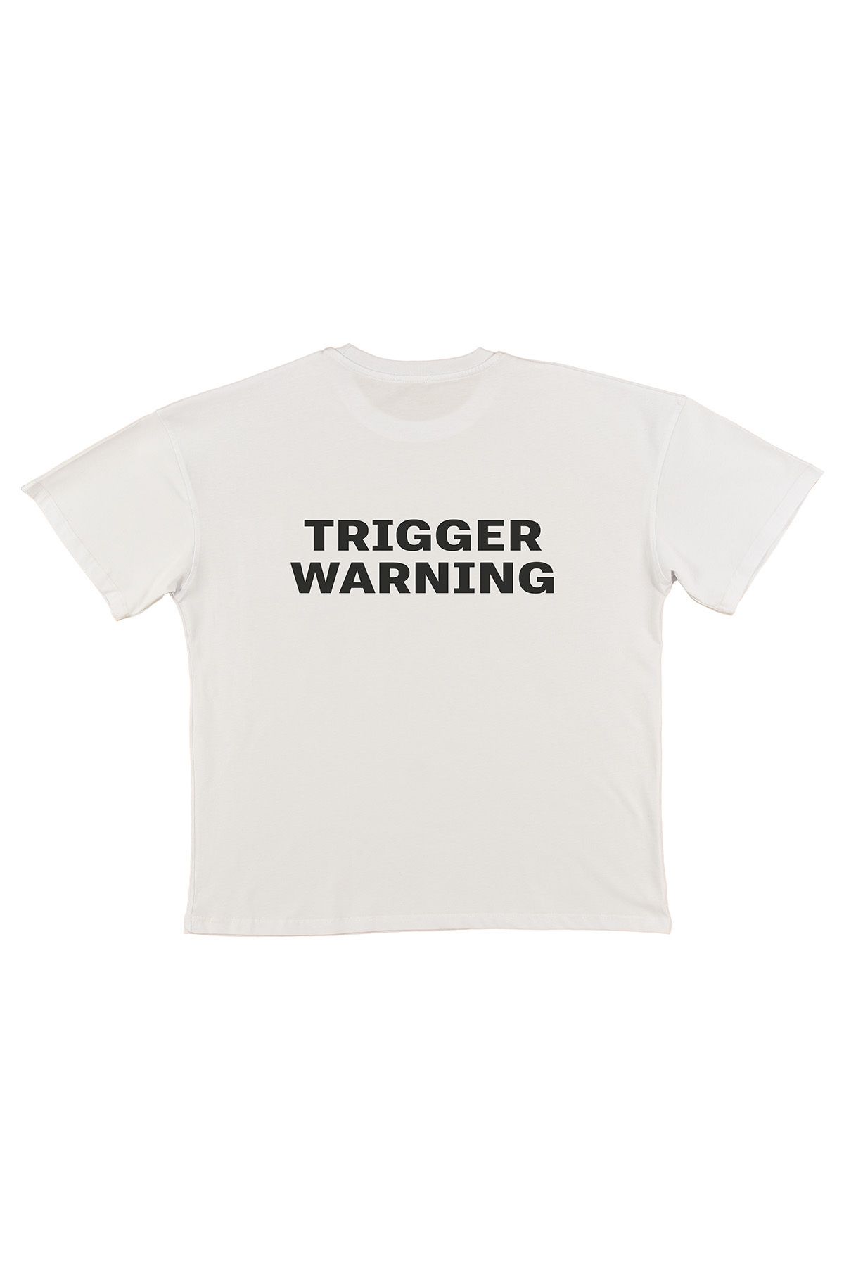 urbvn Trigger Baskılı Beyaz Oversize T-shirt