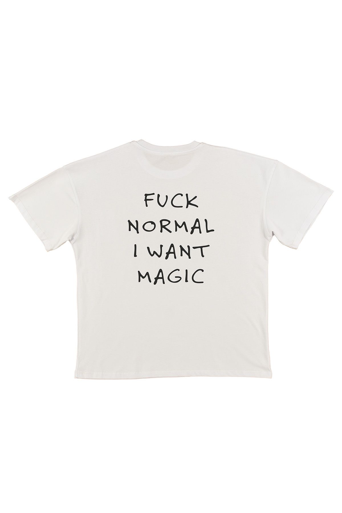 urbvn Fxck Baskılı Beyaz Oversize T-shirt