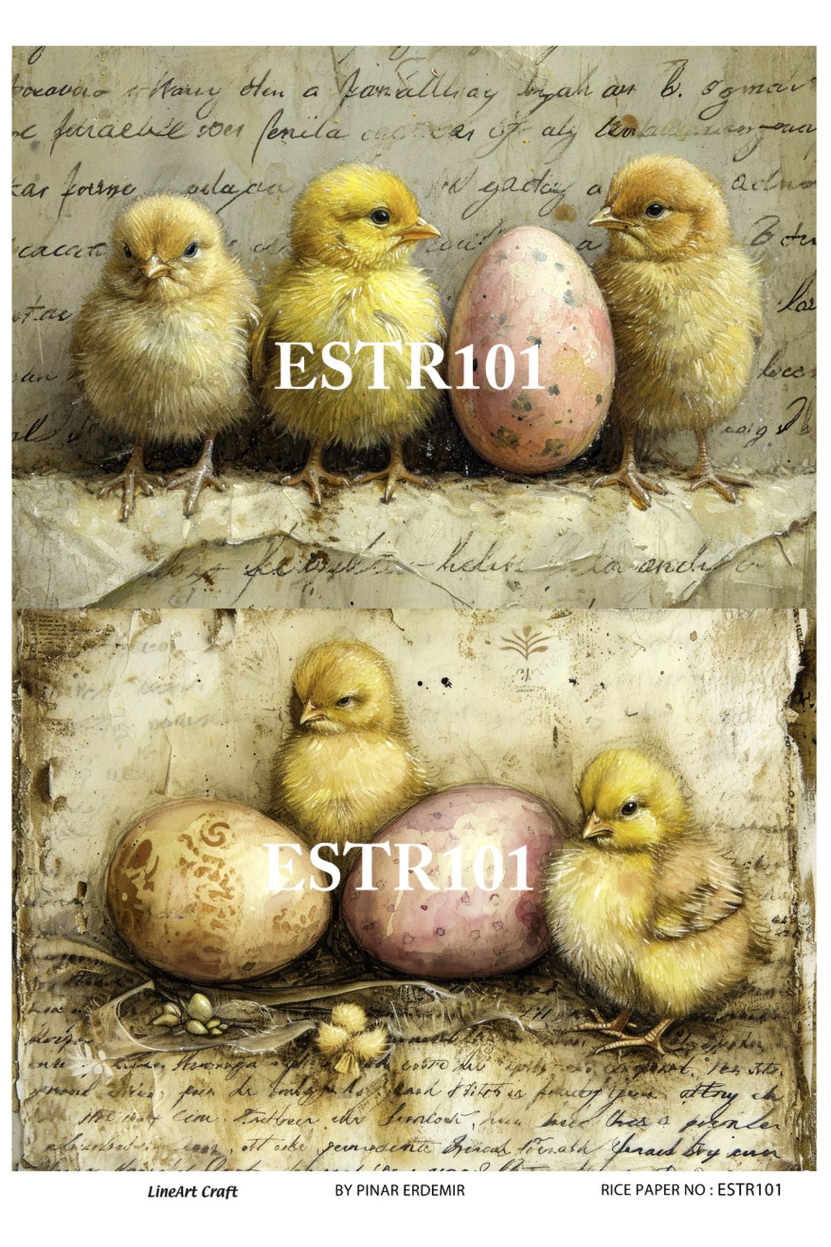 LİNEART Paskalya Serisi ESTR101 29*42 cm Pirinç Dekopaj