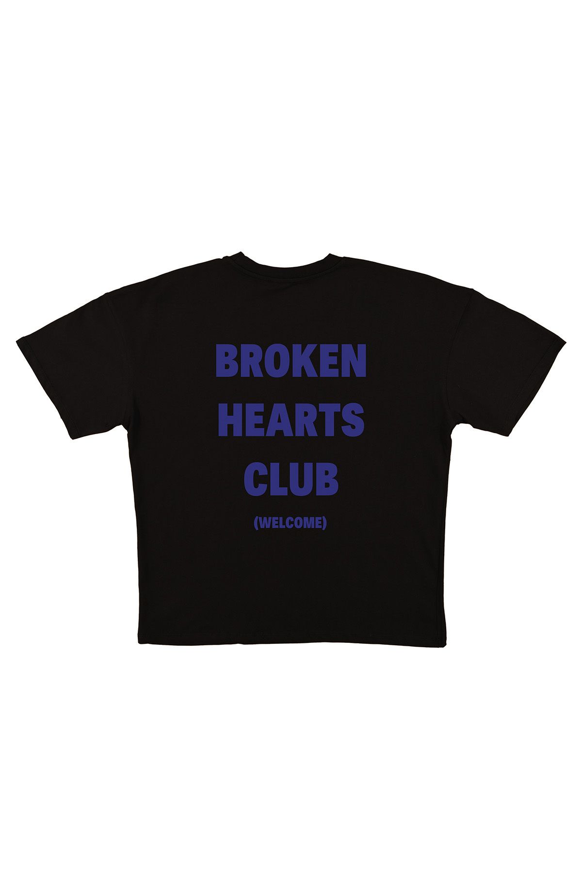 urbvn Broken Heart Club Baskılı Siyah Oversize T-shirt