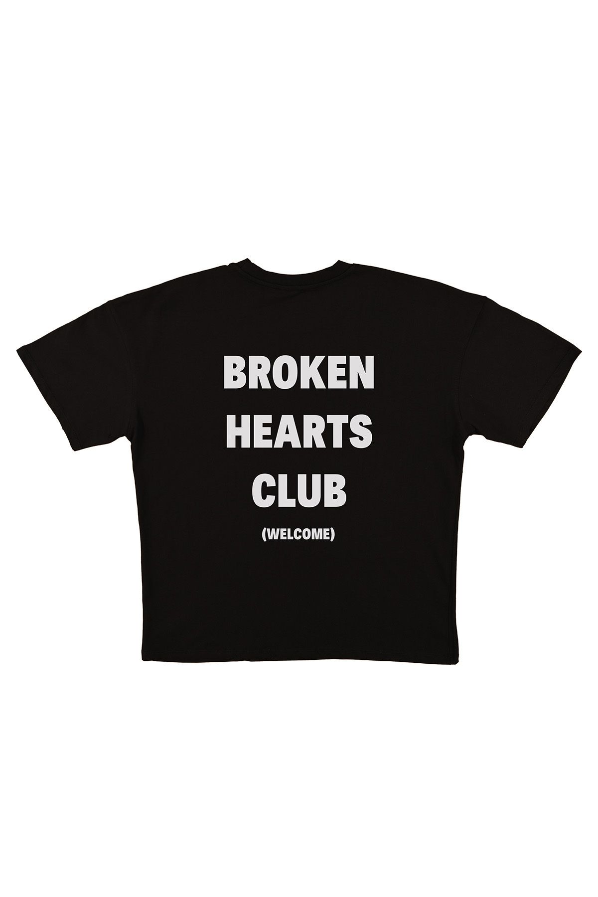 urbvn Broken Heart Club Baskılı Siyah Oversize T-shirt