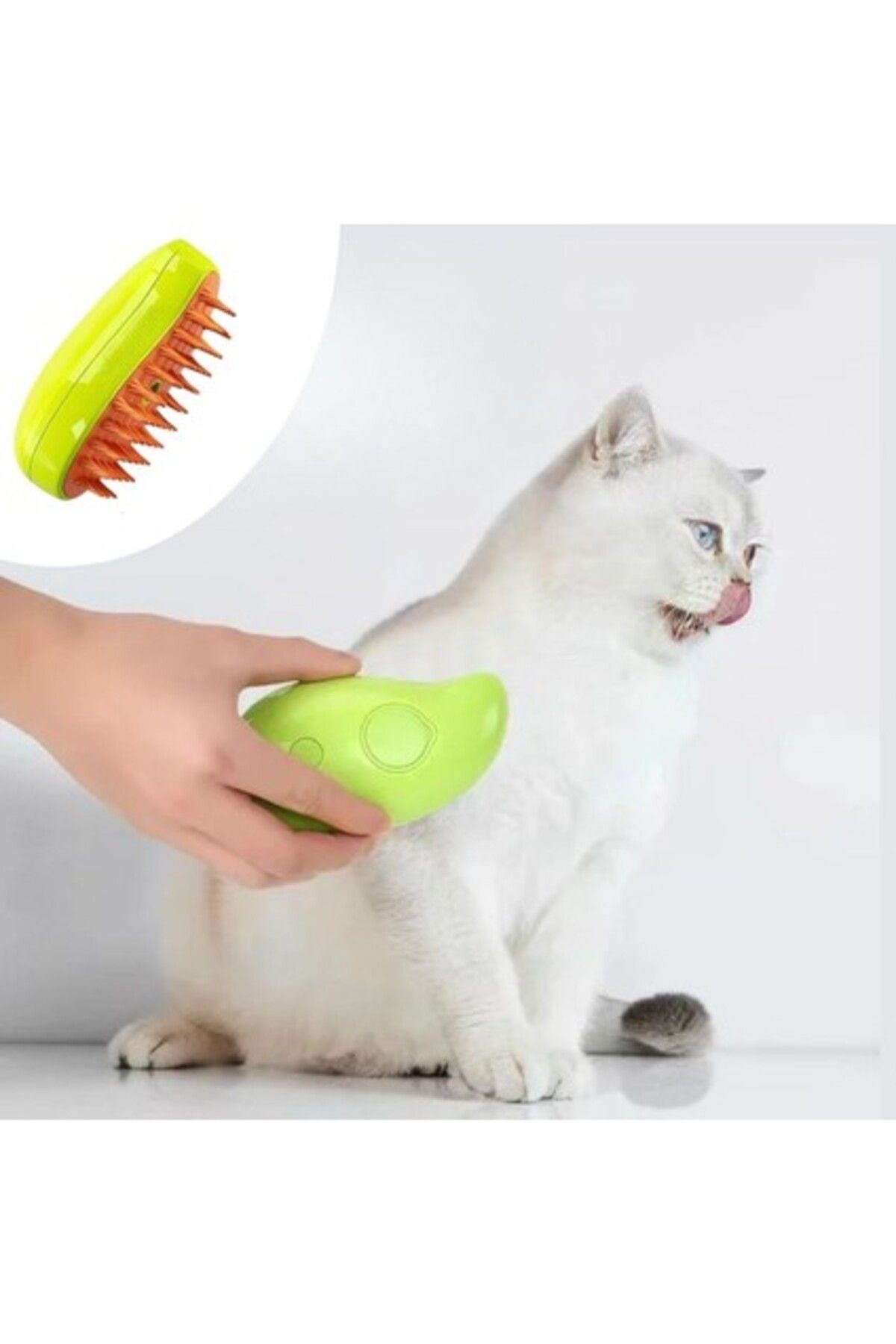 Orqinel Buffer Buffer® Buharlı Yumuşak Silikon Uçlu Kedi Köpek Tüy Tarama Tarağı Yıkama Fırçası