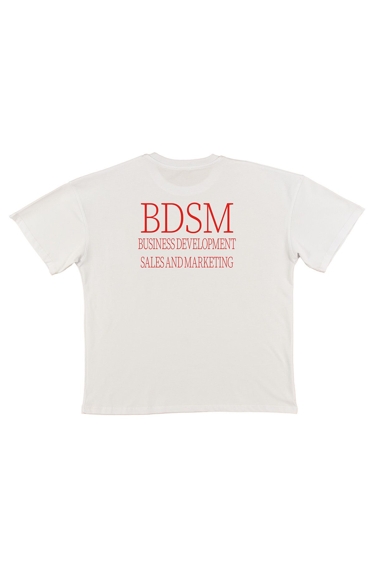 urbvn BDSM Baskılı Beyaz Oversize T-shirt