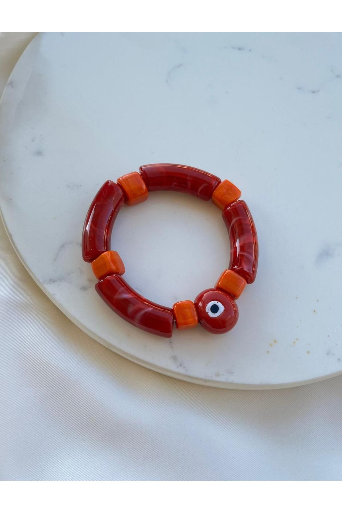 Orvix Accessories GÖZ MOTİFLİ YAZLIK KIRMIZI BİLEKLİK VİNTAGE BİLEKLİK ABİYE BİLEKLİK HEDİYE BİLEKLİK ANNE BİLEKLİK