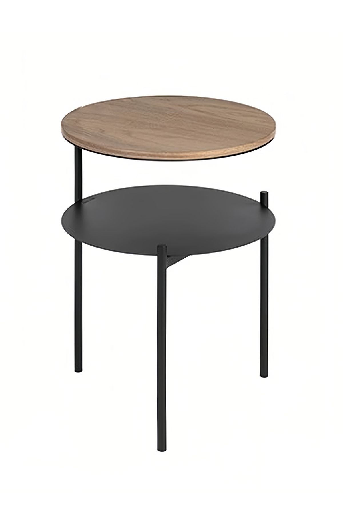 sharpdo-Double-Layer Coffee Table Sofa Side Table, Mini Balcony Simple Small Coffee Table 40*40*52.4CM 1