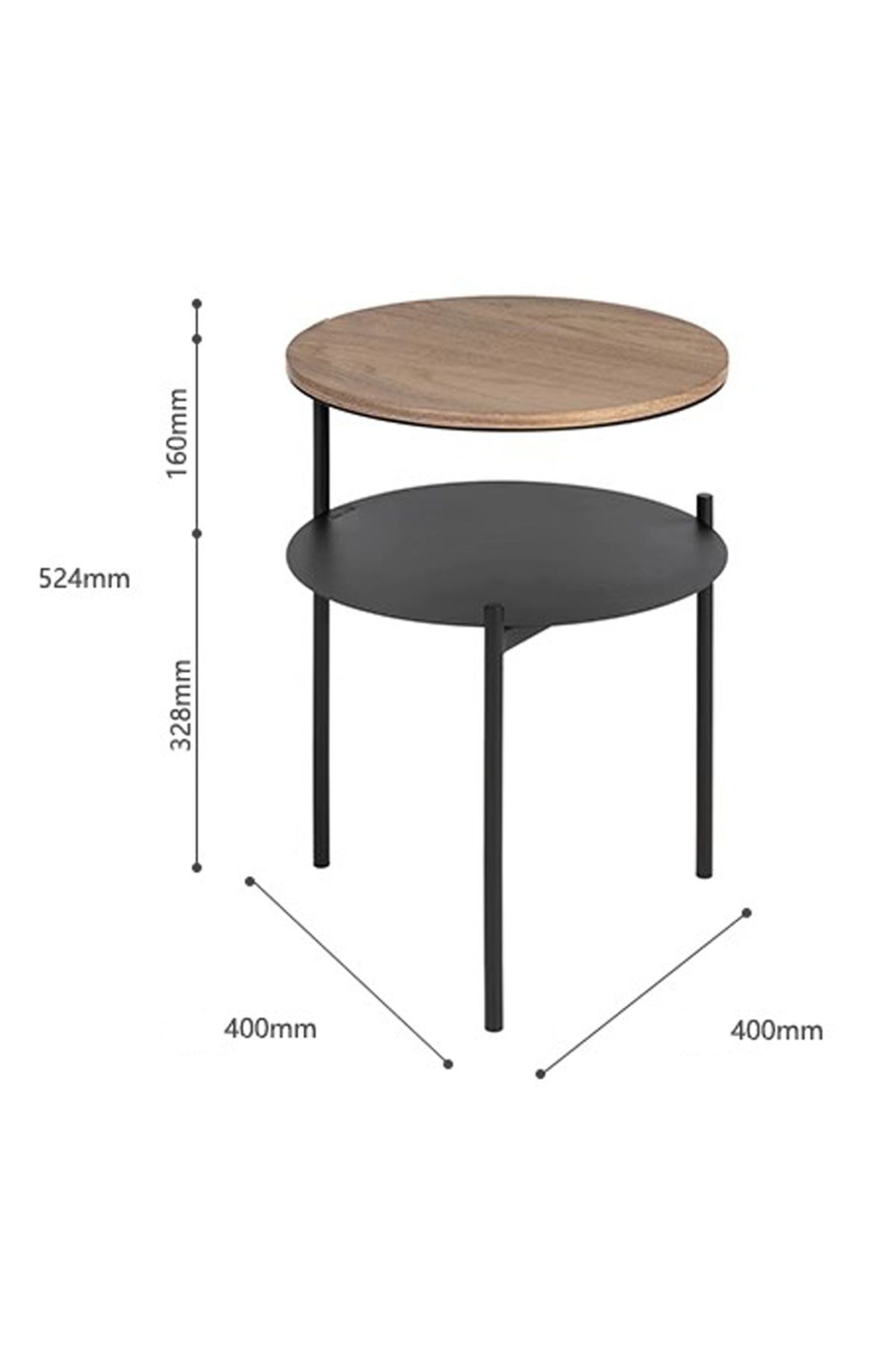 sharpdo-Double-Layer Coffee Table Sofa Side Table, Mini Balcony Simple Small Coffee Table 40*40*52.4CM 4