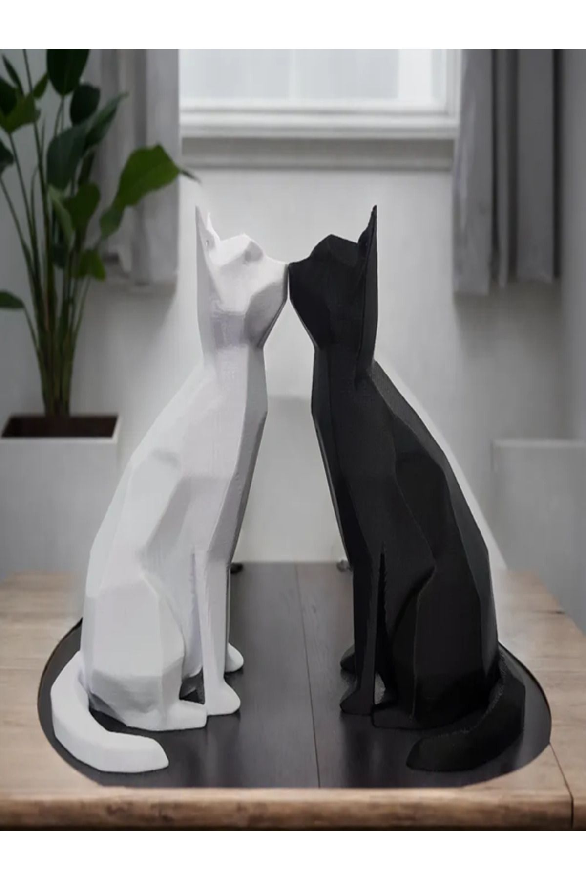 3DLİ Aşık kediler 17cm - dekoratif obje ve biblo hediyelik ürün