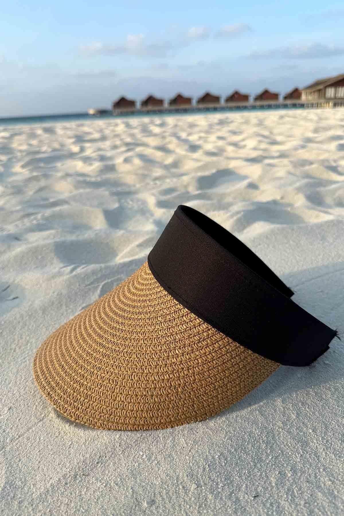 FRESCO SCARFS-Straw Visor Hat - Open Top and Foldable 2