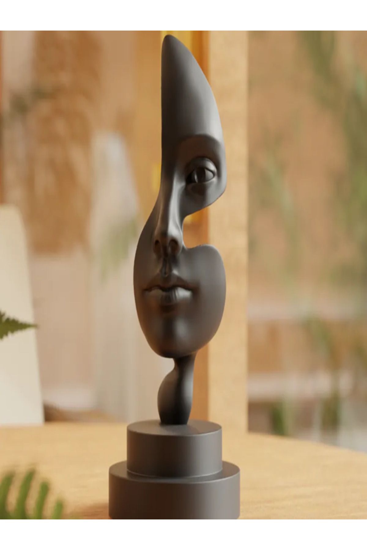 3DLİ Duygu Nota Heykeli 18cm – Soyut Siyah Sanat - müzik, duygu ve soyut sanatın muhteşem bir füzyonu.