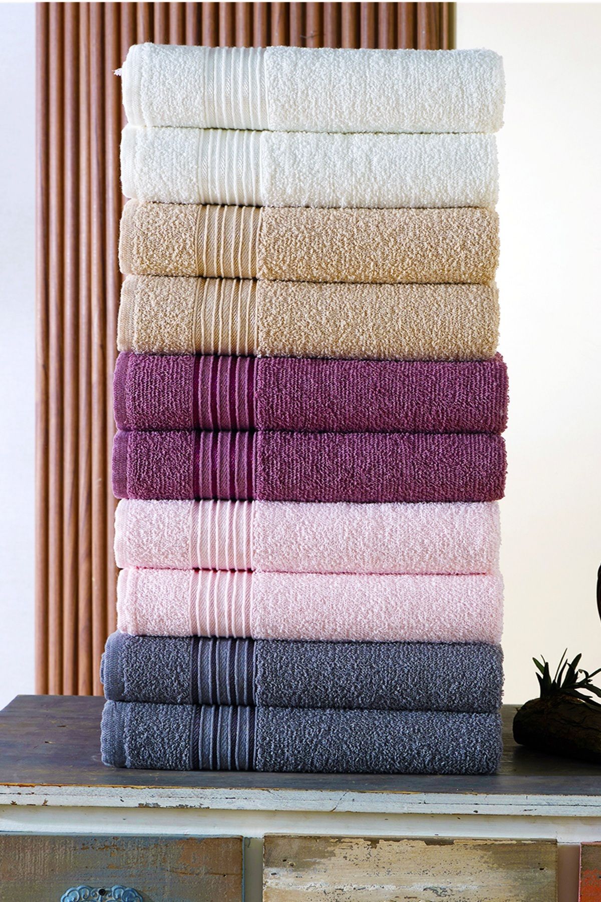 BAMİROSE 50x90 CM 10'LU SEİ EL & YÜZ HAVLU SETİ
