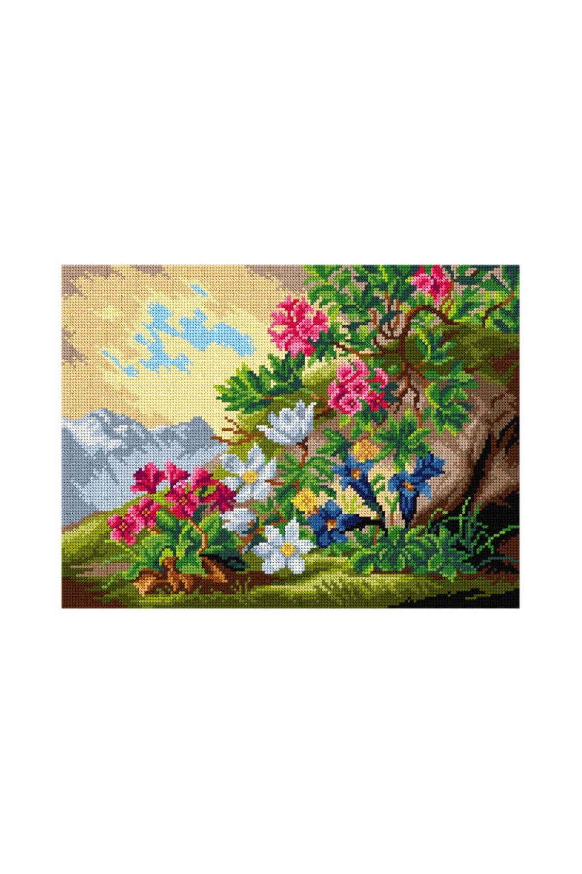 Orchidea Baskılı Goblen Dağ Çiçekleri 3138 30*40 cm