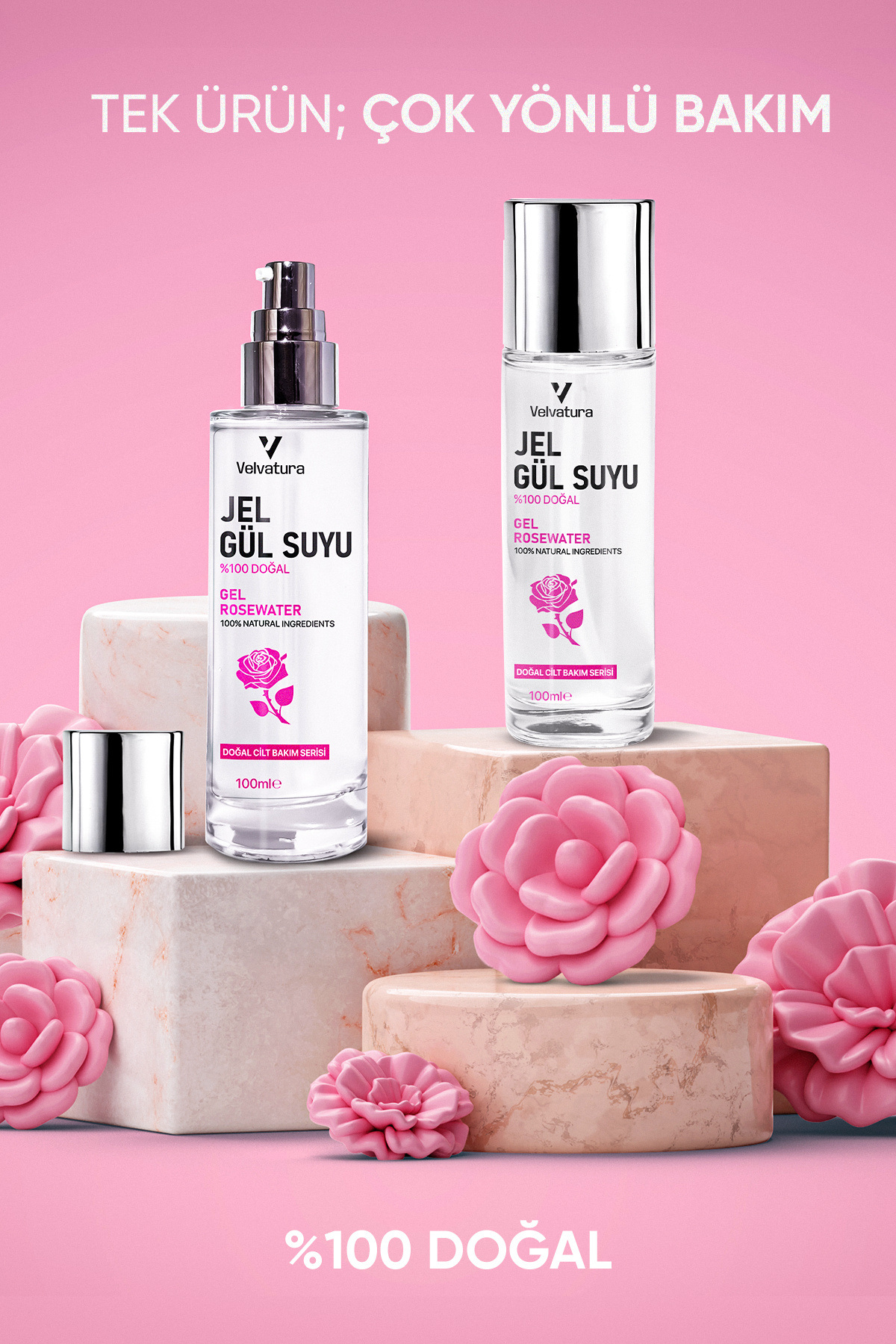 Jel Gül Suyu %100 Doğal Gül Suyu Nemlendirici Ve Yumuşatıcı Saf Gül Suyu Arındırıcı 100 ml — jelgulsuyu — تصویر 7 از 8