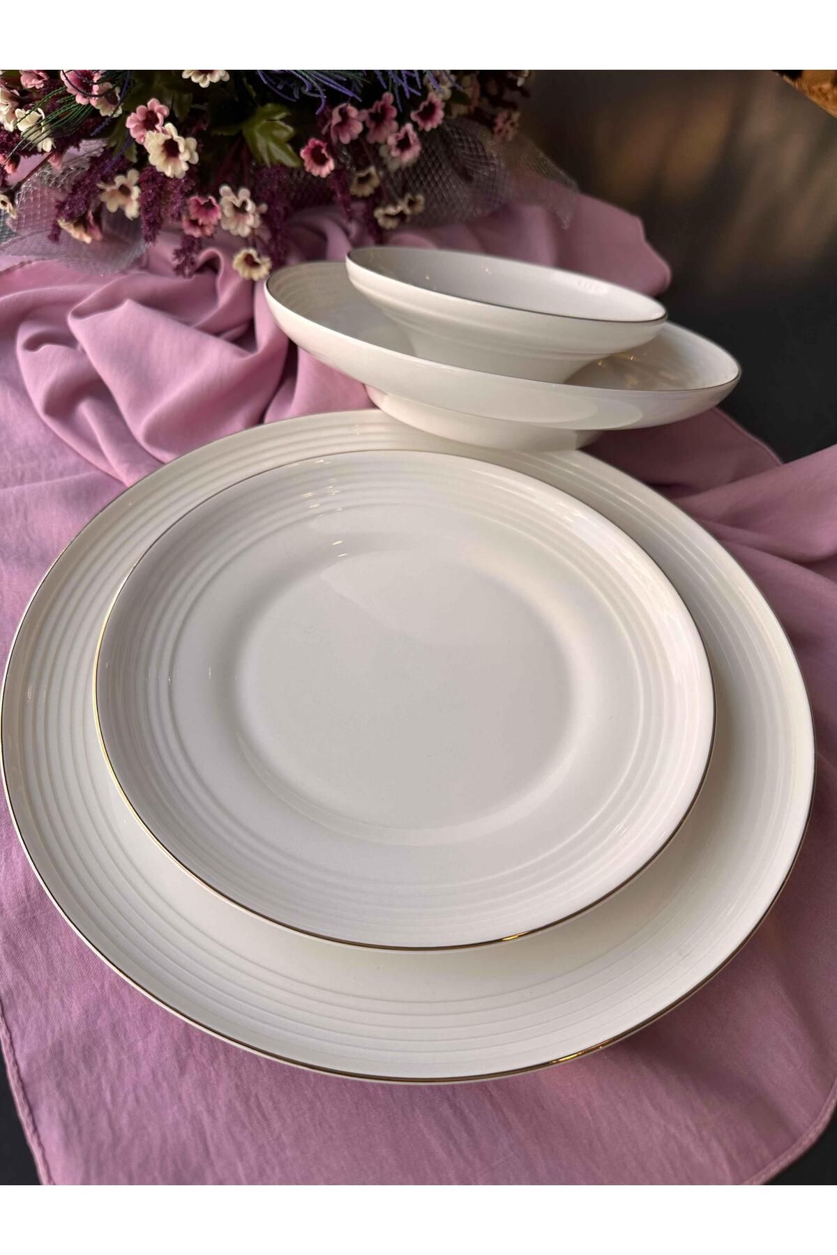 ROSSEV Yemek Takımı Royal Charme Gold 24 Parça 6 Kişilik