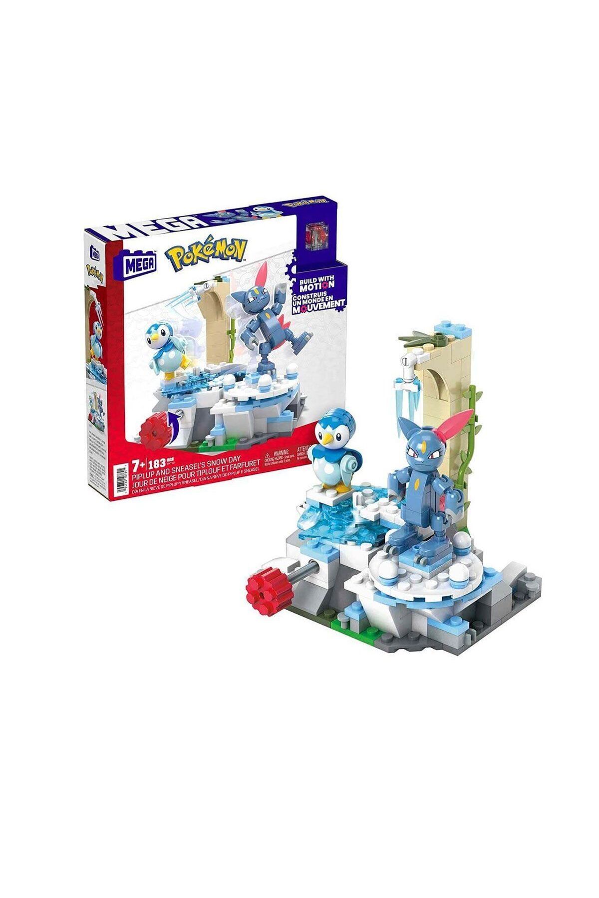 Pokemon HKT20 MEGA™ Pokémon™ Piplup ve Sneasel Kış Macerası Seti 183 parça + 7 yaş