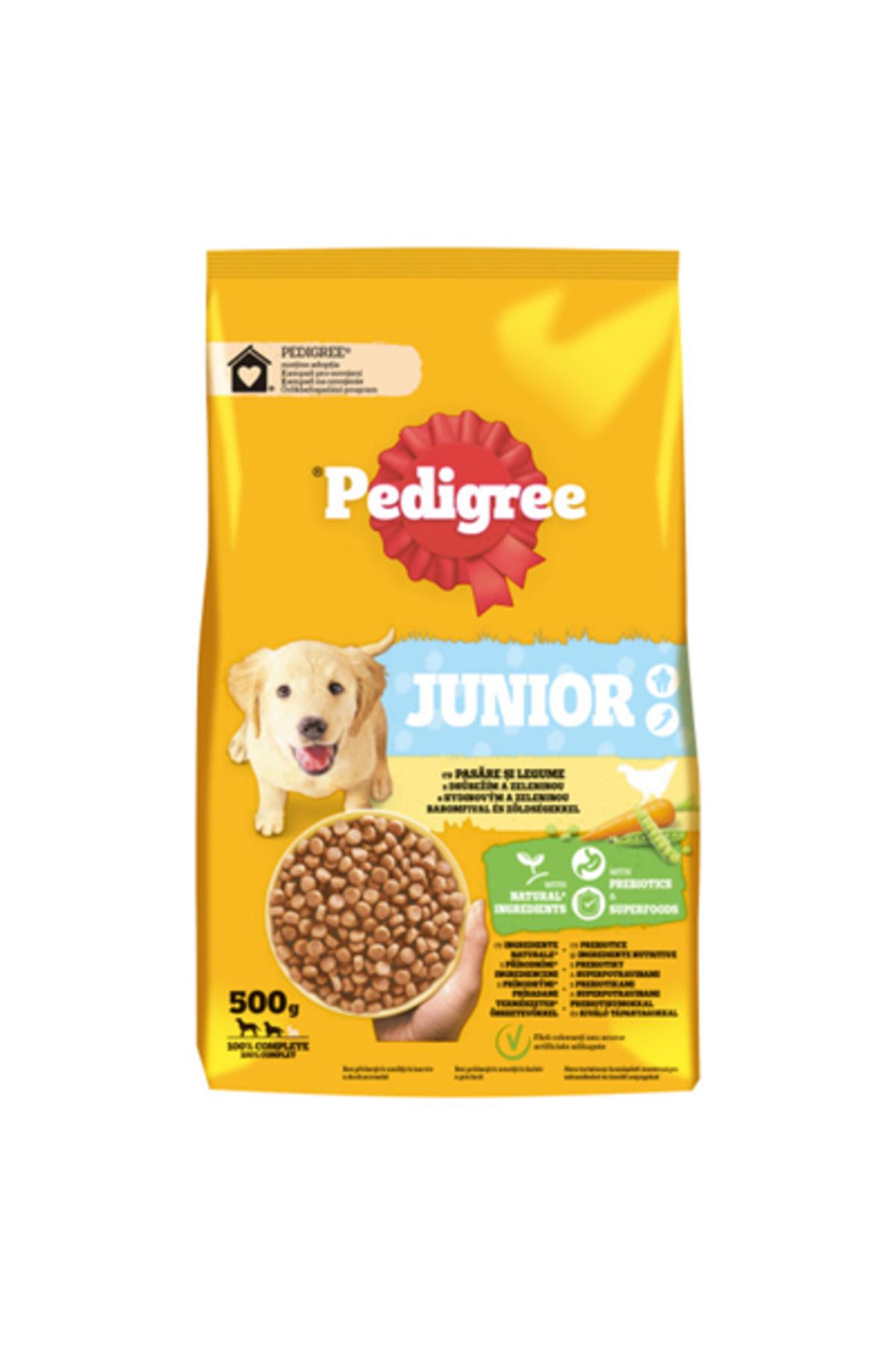 Pedigree Hrană Uscată Cu Pui Și Legume Pentru Câini Juniori M/l, 500 G, Pedigree - One Size