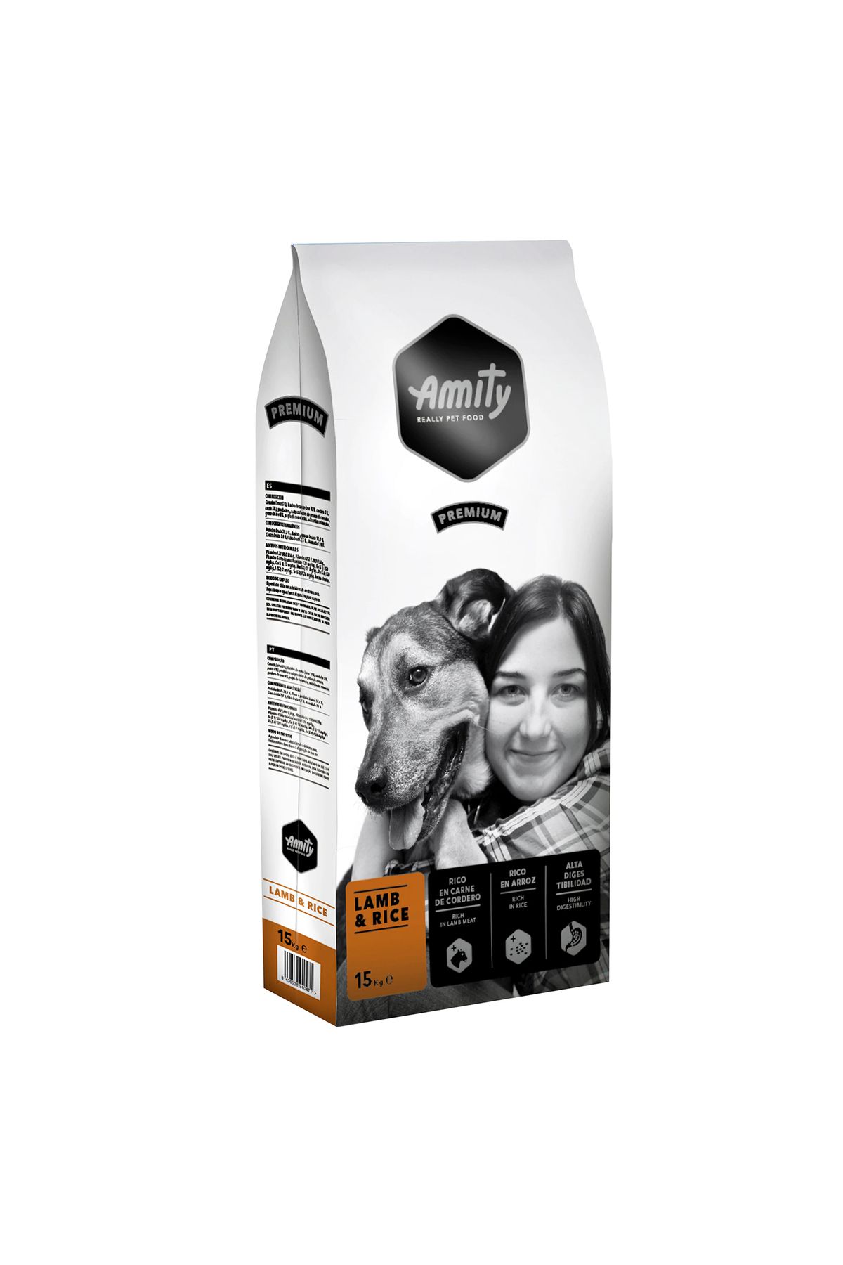 Amity Hrană Uscată Pentru Câini Amity Premium Cu Miel Și Orez, 15 Kg - One Size