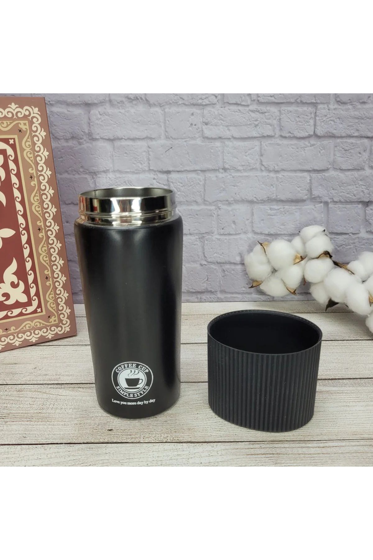 Biki-Travel Coffee Mug, Thermal Insulated, Stainless Steel - 350 ml / Black Color 7