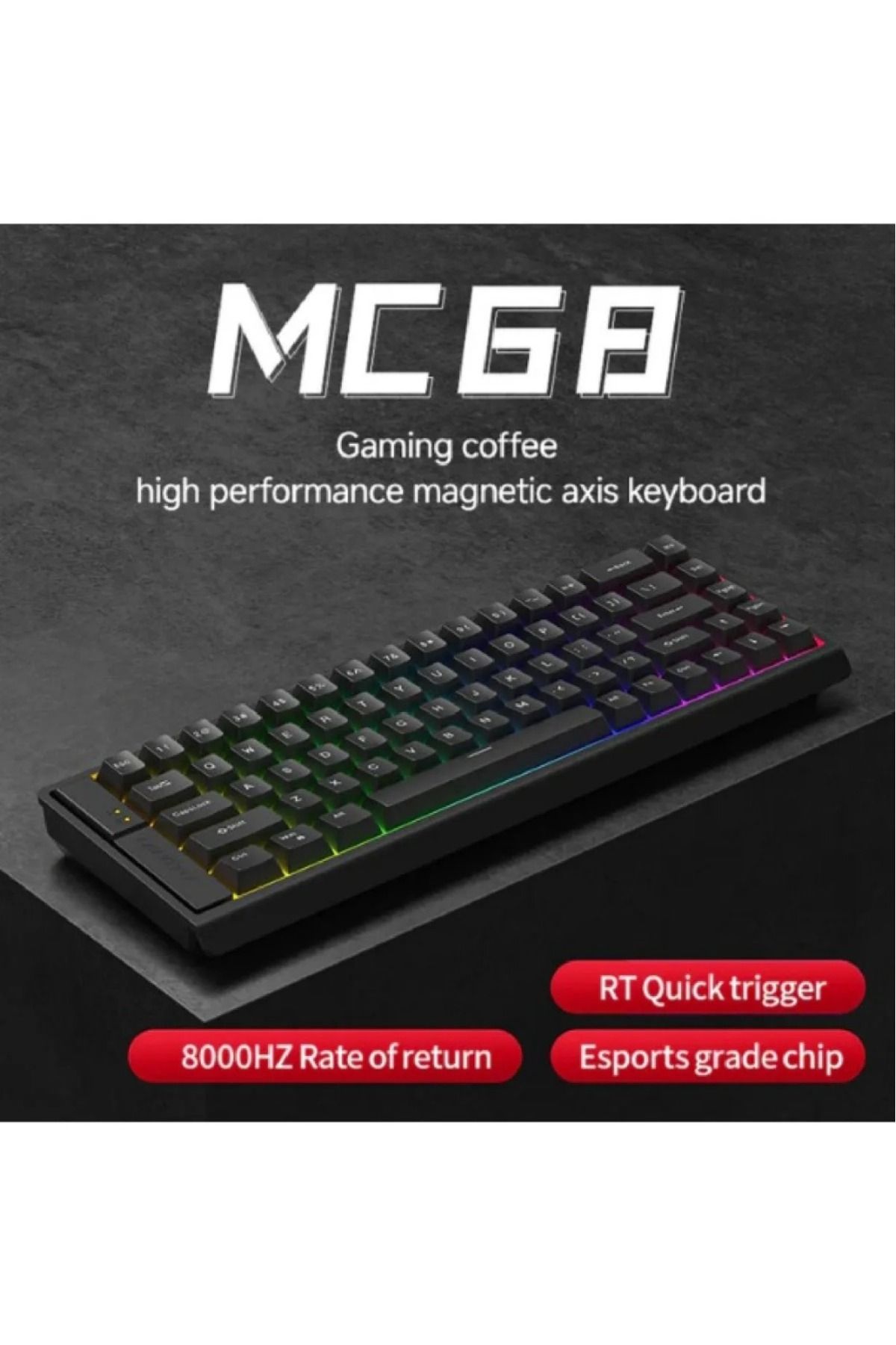 Epomaker LANGTU MC68 RGB Yüksek Performanslı Oyun Manyetik Anahtarlı Kablolu Klavye