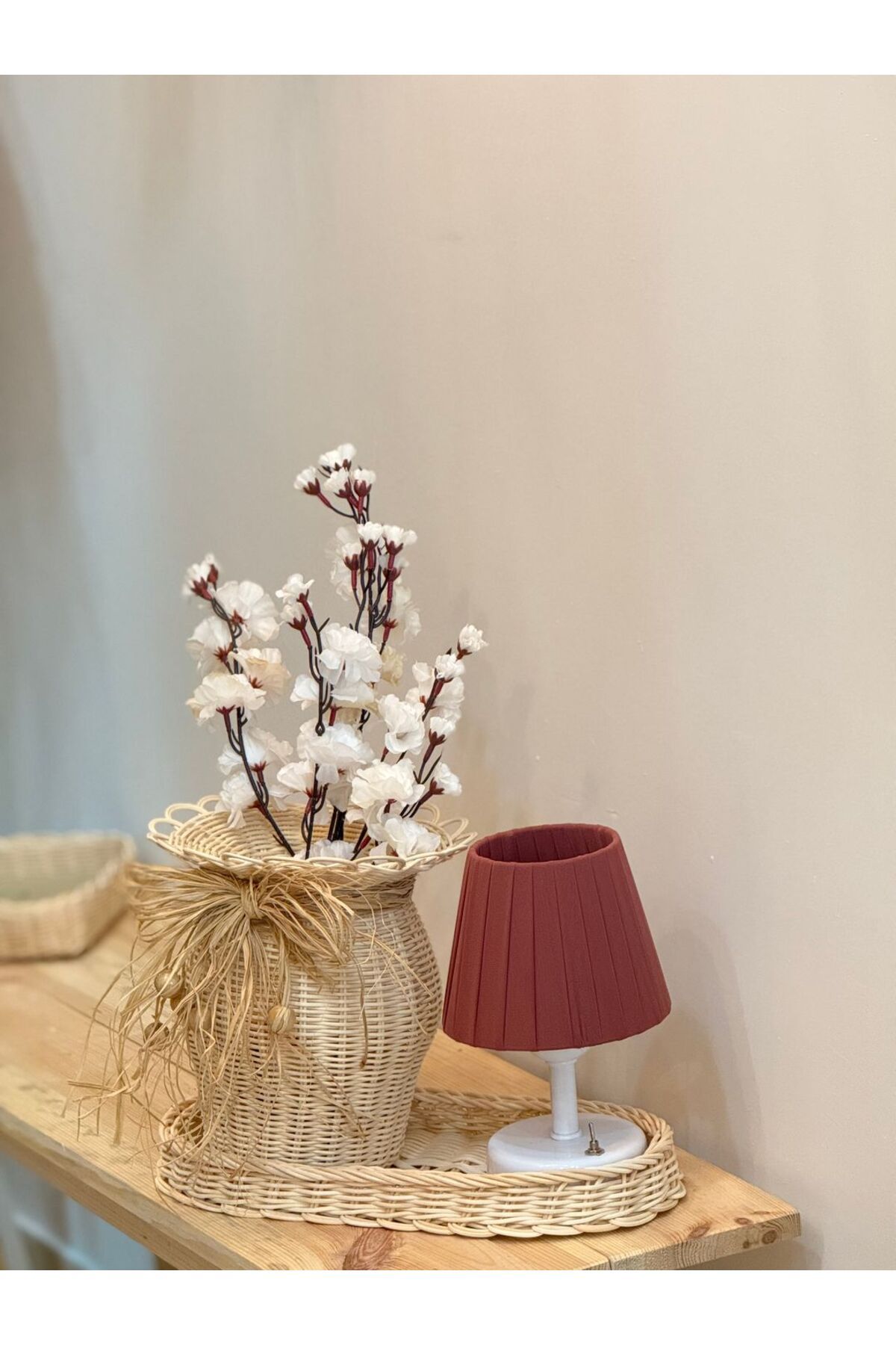 Maison Avf 4'lü Beyaz Sakura Kiraz Çiçeği Vazo Set