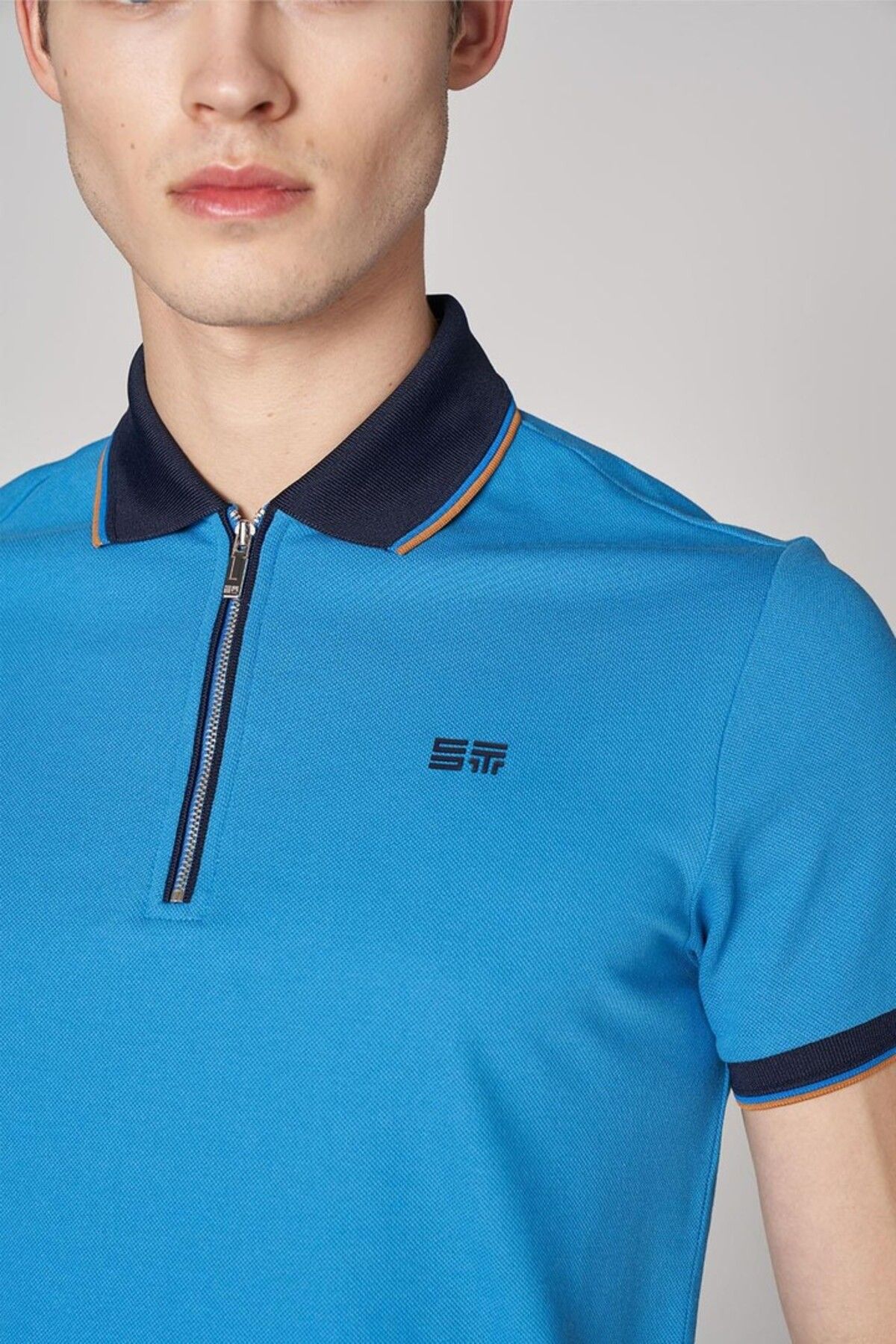 SPORTEMPT Polo Yaka Fermuarlı Erkek Pamuk T-shirt