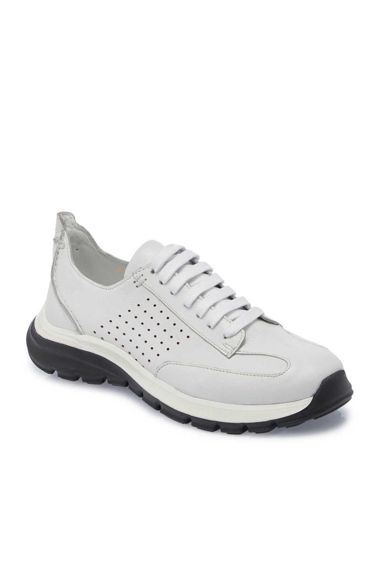 Tergan Beyaz Hakiki Deri Erkek Sneaker - E25I1AY57328-A26