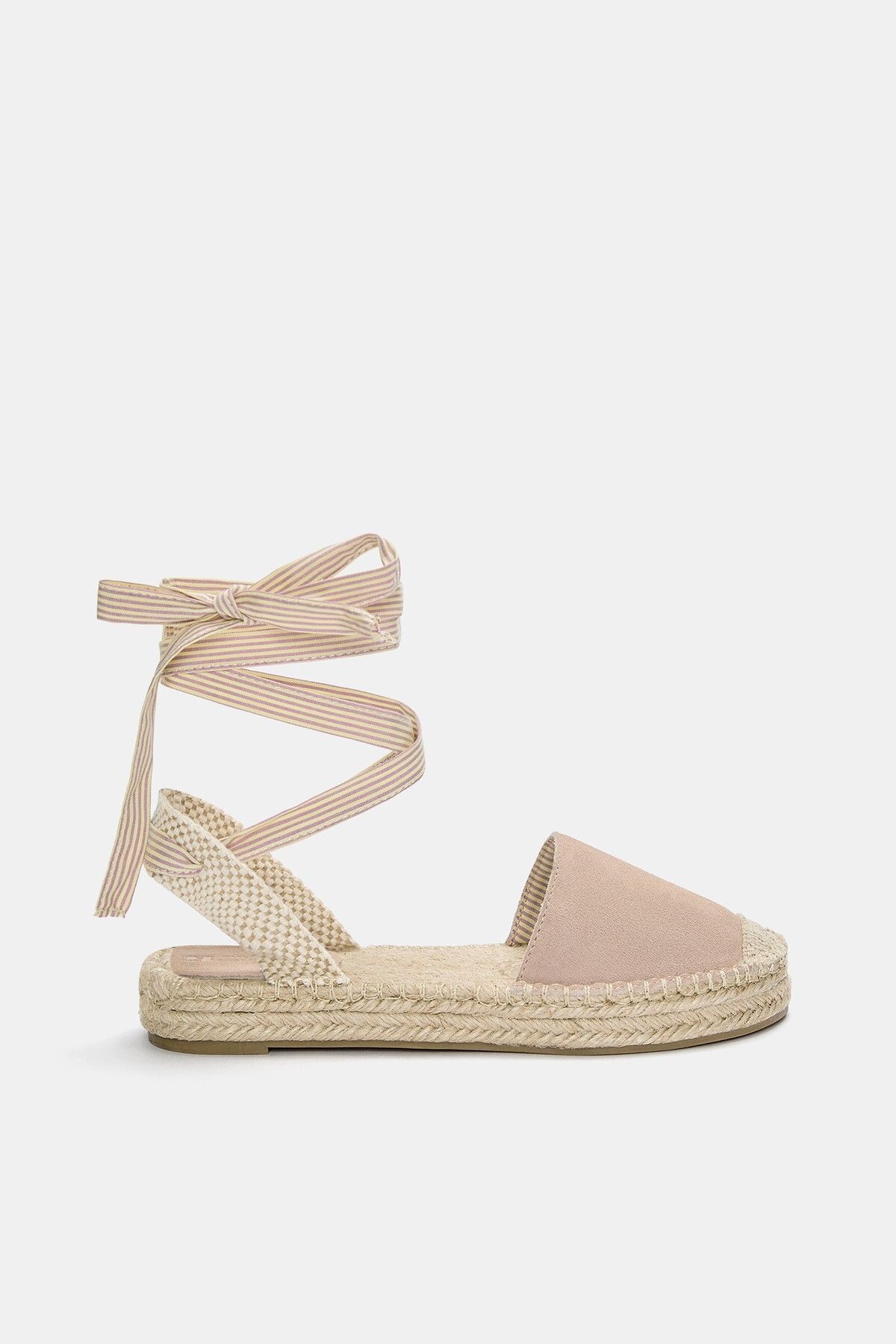 Pull & Bear Bağcıklı deri espadril