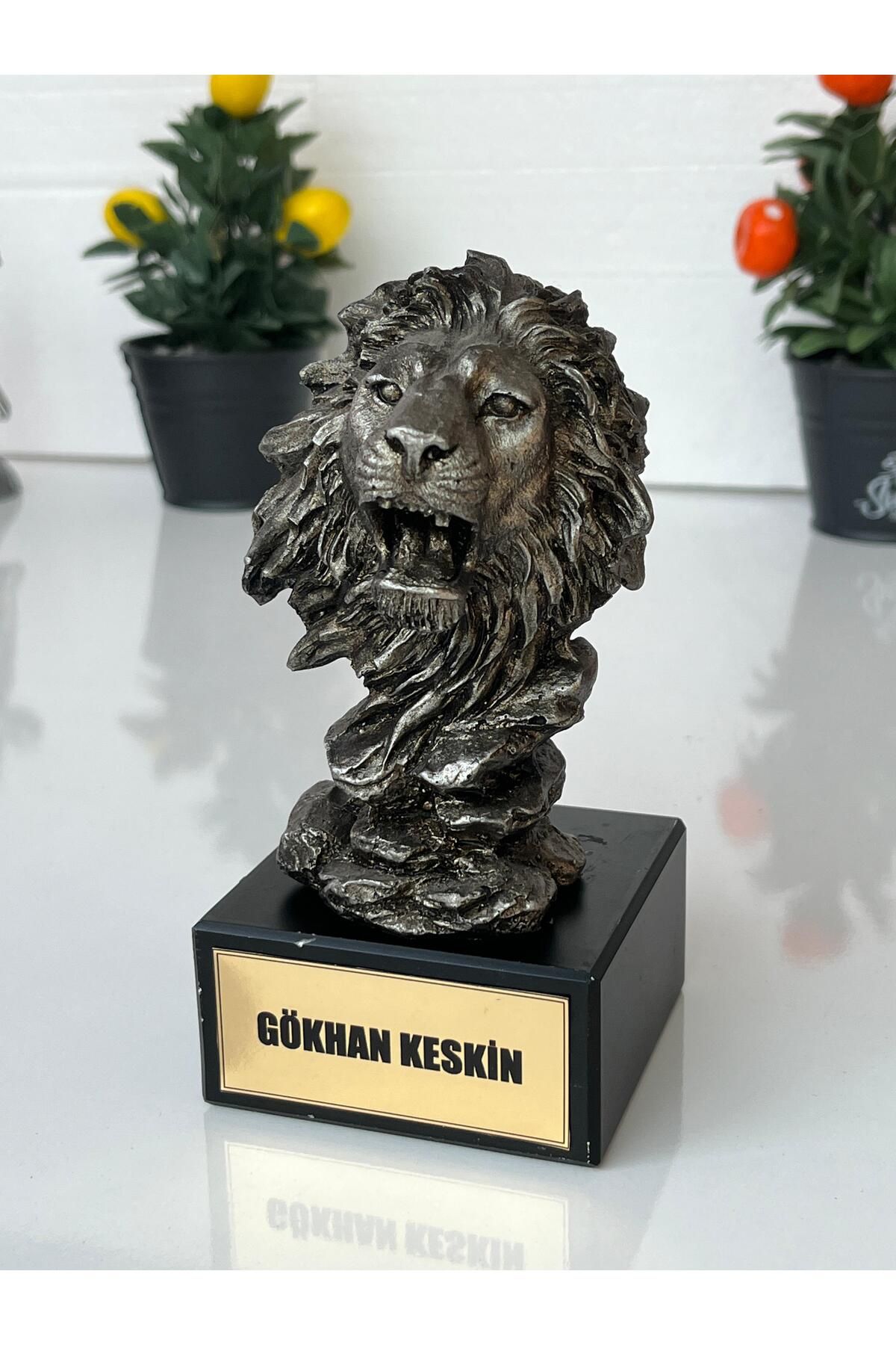Teknookul Aslan Kafa Biblo ve Heykel | Ofis ve Ev İçin Şık Dekoratif Obje