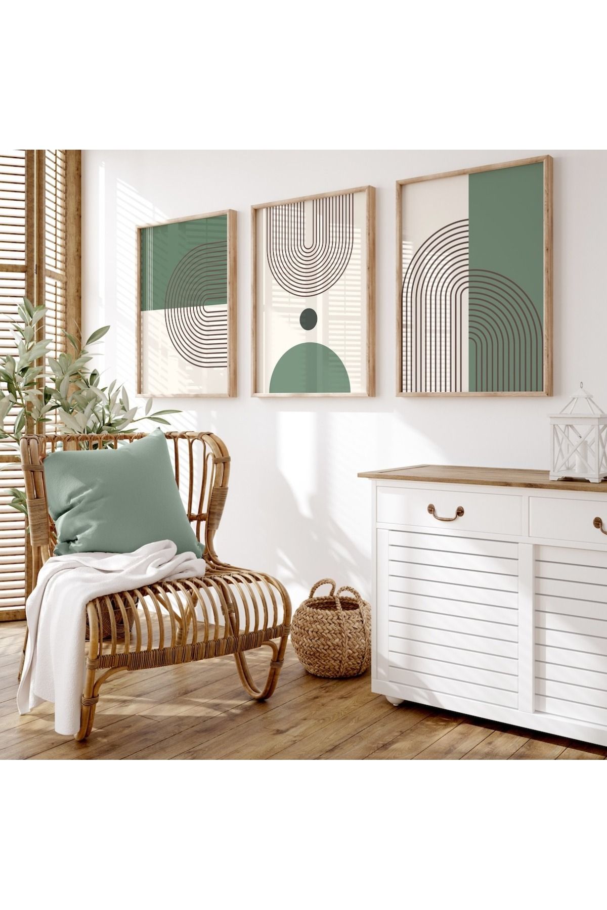 Dekorsiahome 3 Parça Ahşap Çerçeveli Oturma Odası Salon Mutfak Tablo Seti SET3260