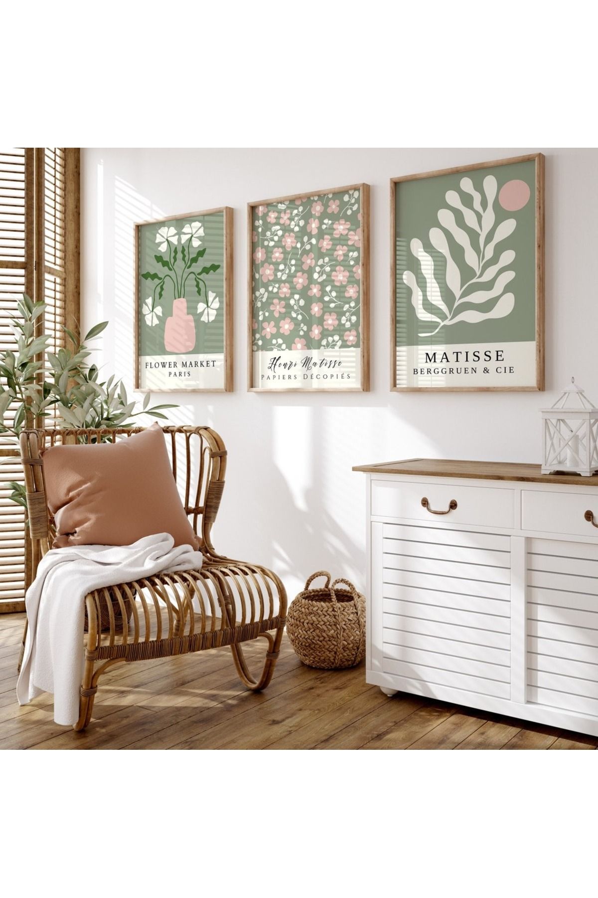 Dekorsiahome 3 Parça Ahşap Çerçeveli Oturma Odası Salon Mutfak Tablo Seti SET3279