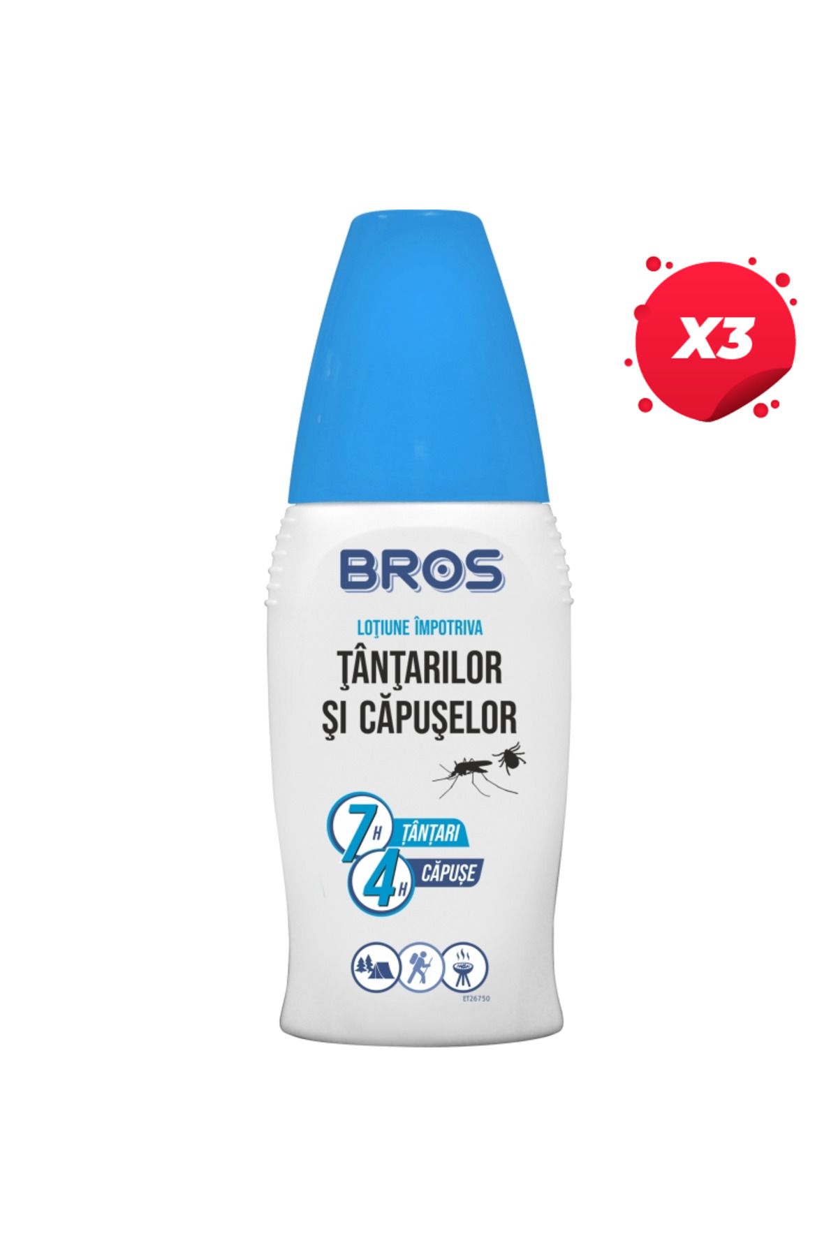bros X3 - Bros Lotiune Impotriva Tantarilor Tropicali Si Capuse 50ml 002 - One Size