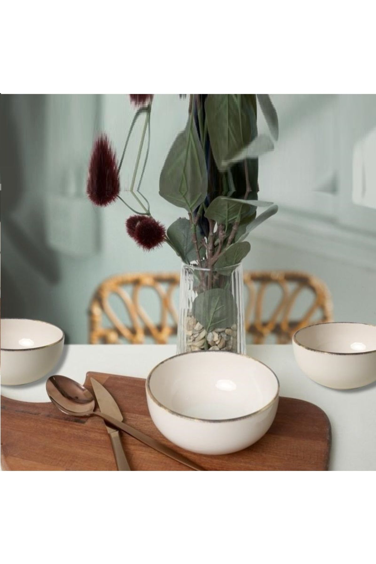 Keramika Bulut Çorba Kasesi 12 Cm Reaktıf Krem 6 Adet Msh22351