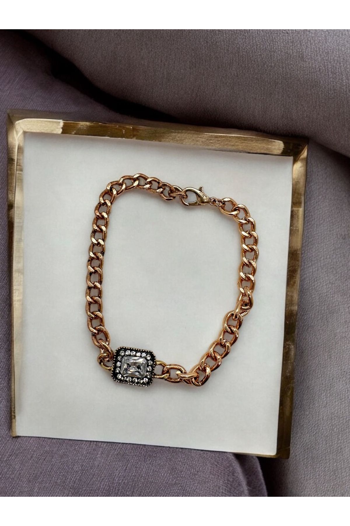FUYA JEWELLERY Baget Taşlı Zincir Bileklik