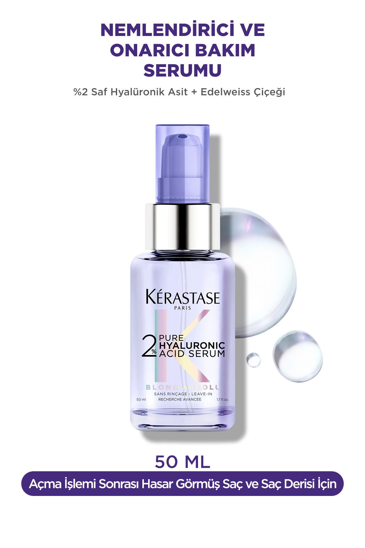 Kerastase Blond Absolu %2 Saf Hyalüronik Sarı Saçlar İçin Nemlendirici Serum 50 ml