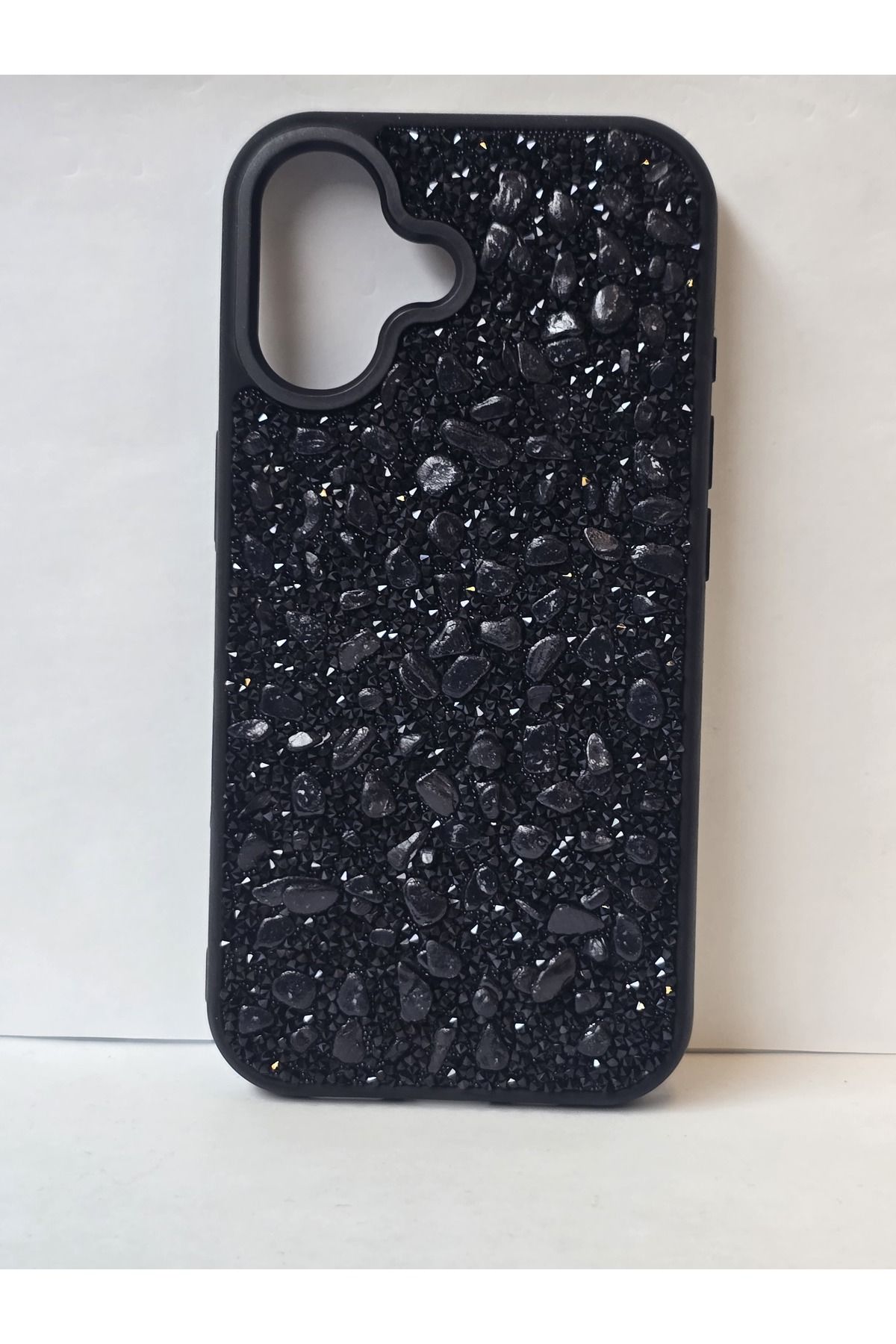 FATÖZ ACCESSORY iPhone 16 Uyumlu Premium Kristal Taşlı ve Beyaz Silikon Kılıf