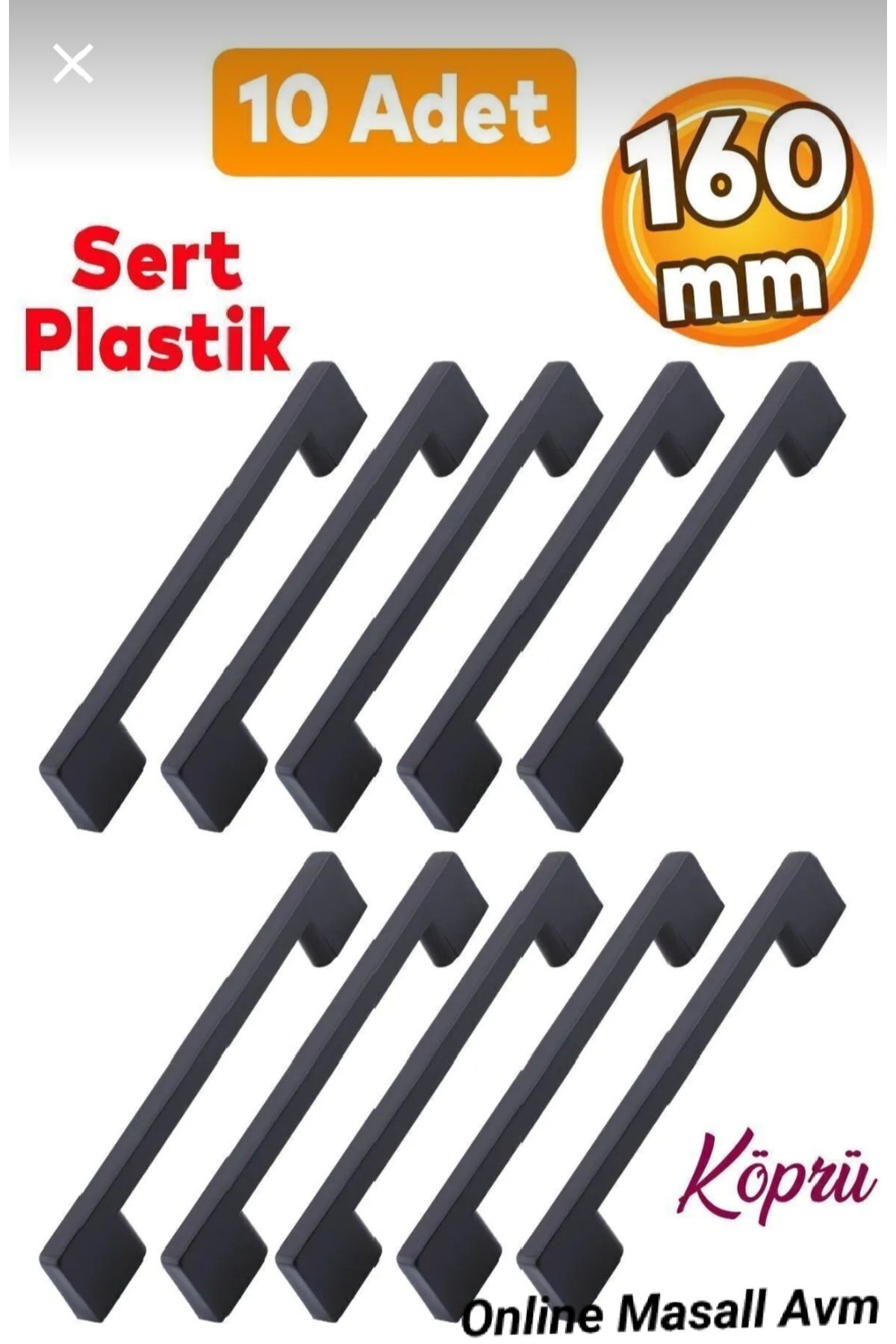 Online Masall AVM MASALL köprü kulp ( 10 adet ) plaltik 160mm dolap,komsol,şifonyer,mutfak dolabı