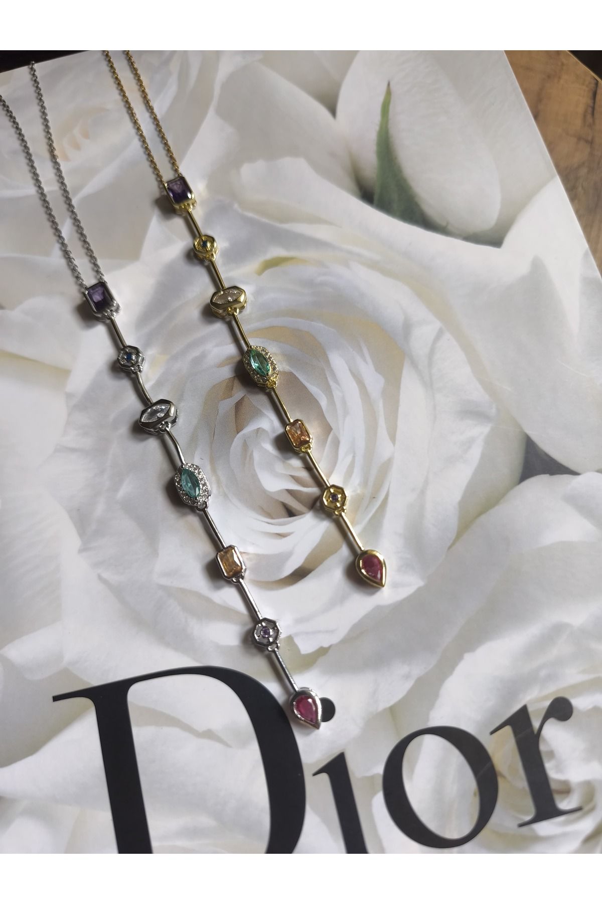 MODA Çelik kararmaz Y kolye yedi element kolye GOLD