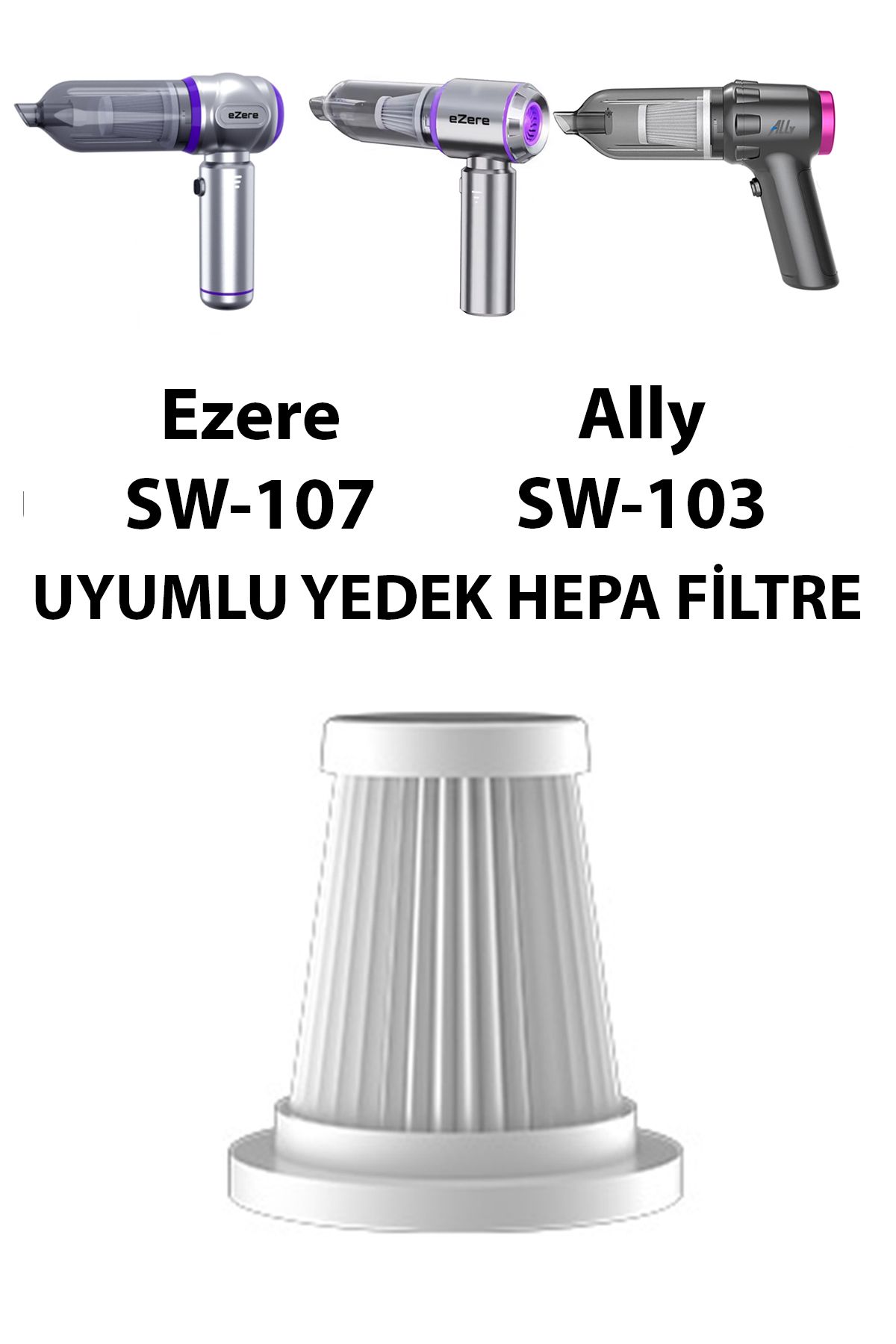 SW-107 ve Ally SW-103 ile Uyumlu Yedek Filtre BEYAZ