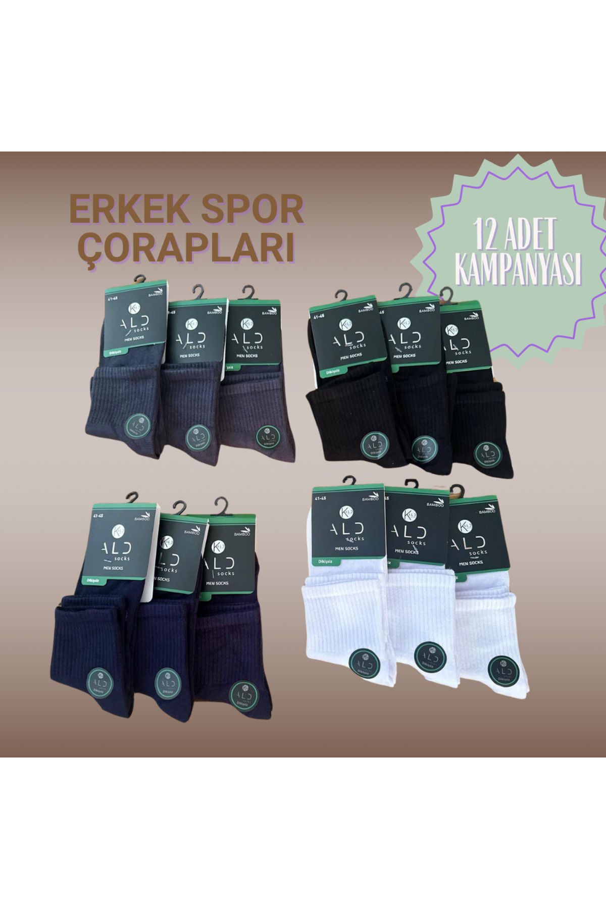 ALD BAMBU ERKEK ÇORAP 12 Lİ 41-45