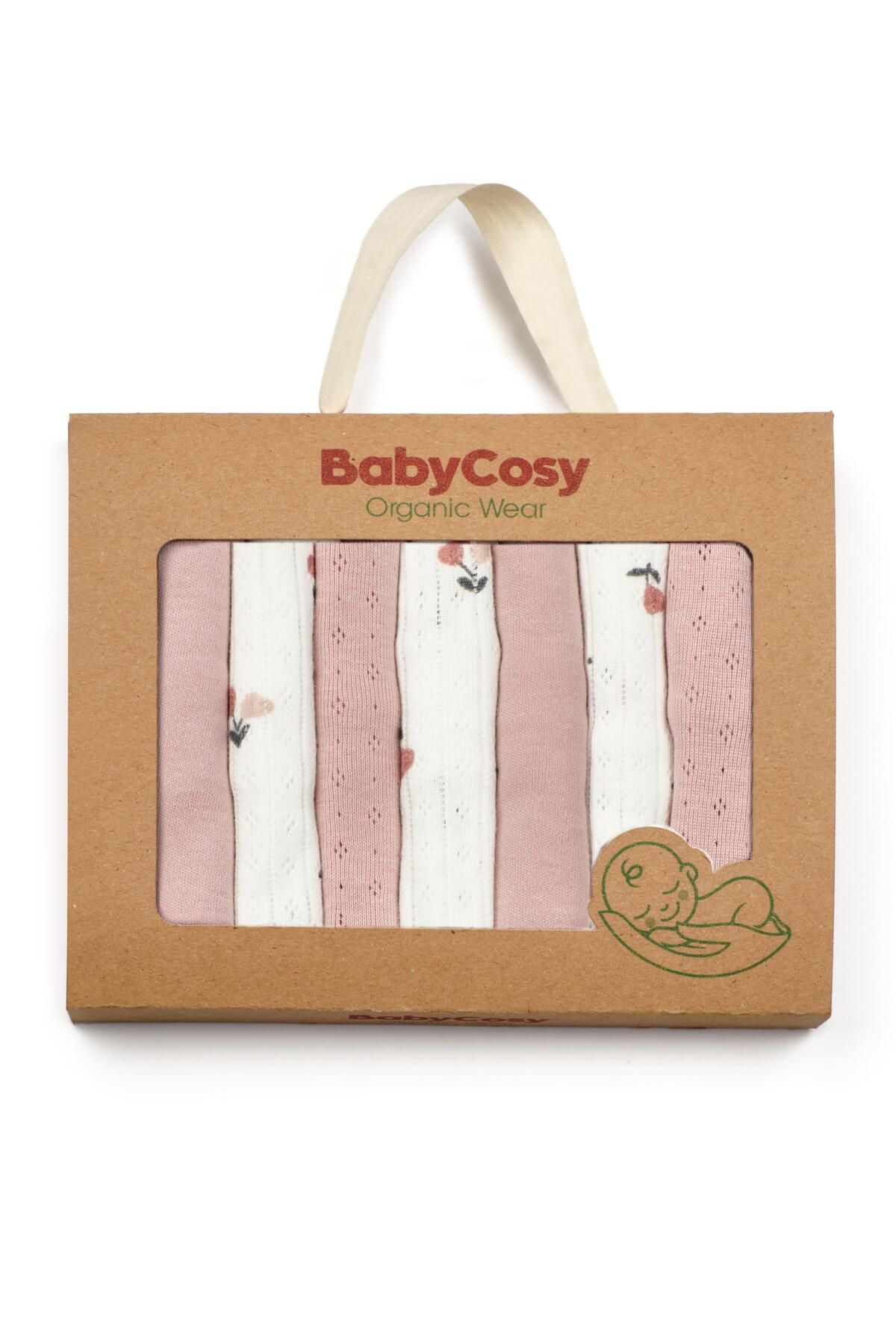 BabyCosy Organic Wear Bebek 7'li Mix Ağız Mendili 25x25cm, %100 Organik Pamuk, Bebek ve Yenidoğan Serisi - CSY5961
