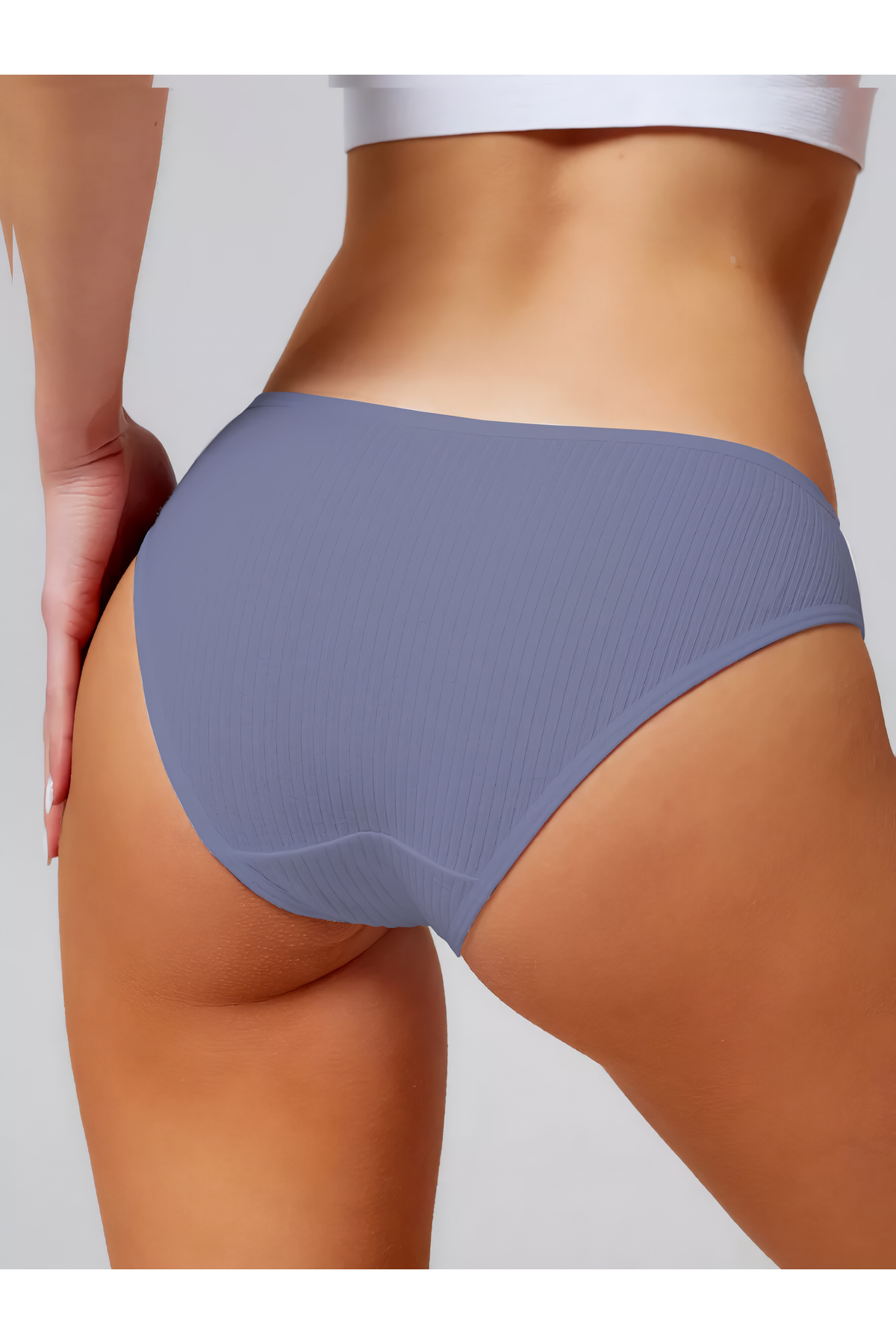 MİSTİRİK-Chiloți cu nervuri din țesătură moale model Taranto Culoare Liliac 2