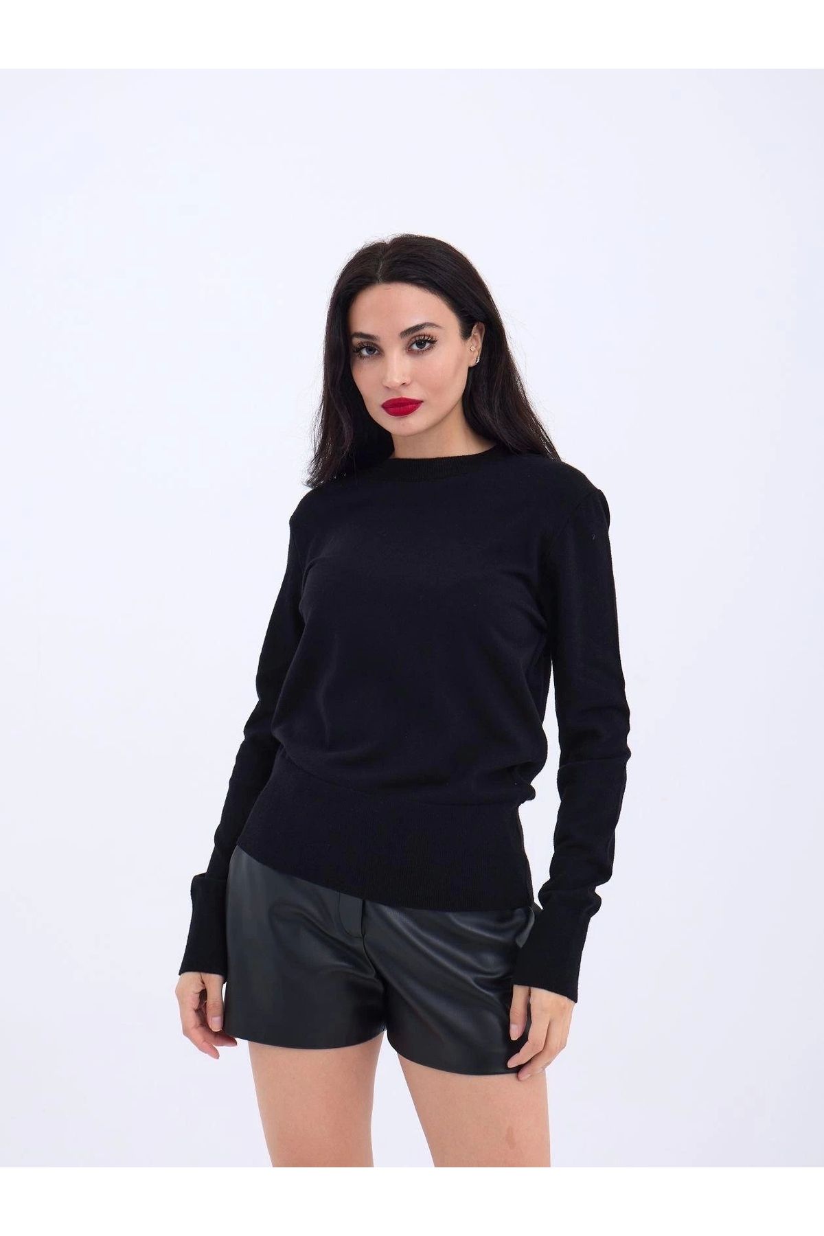 Silerra 4217 TRİKO BASİC KAZAK-SİYAH
