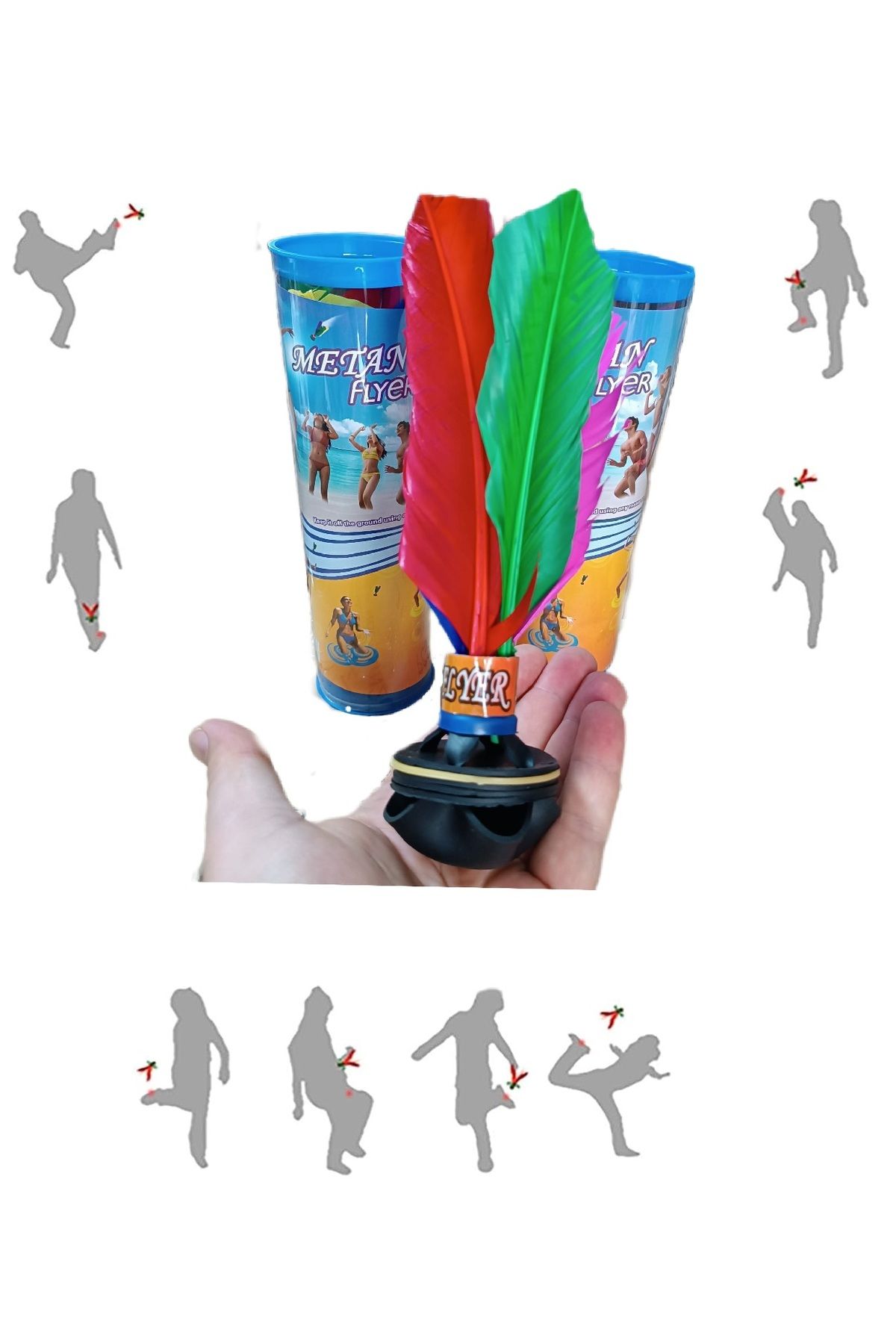 LRS STORE 1 Adet Plaj Topu Ayak Badminton Tüyü Çin Jianzi Ayak Egzersiz Topu Plaj Deniz Oyuncak