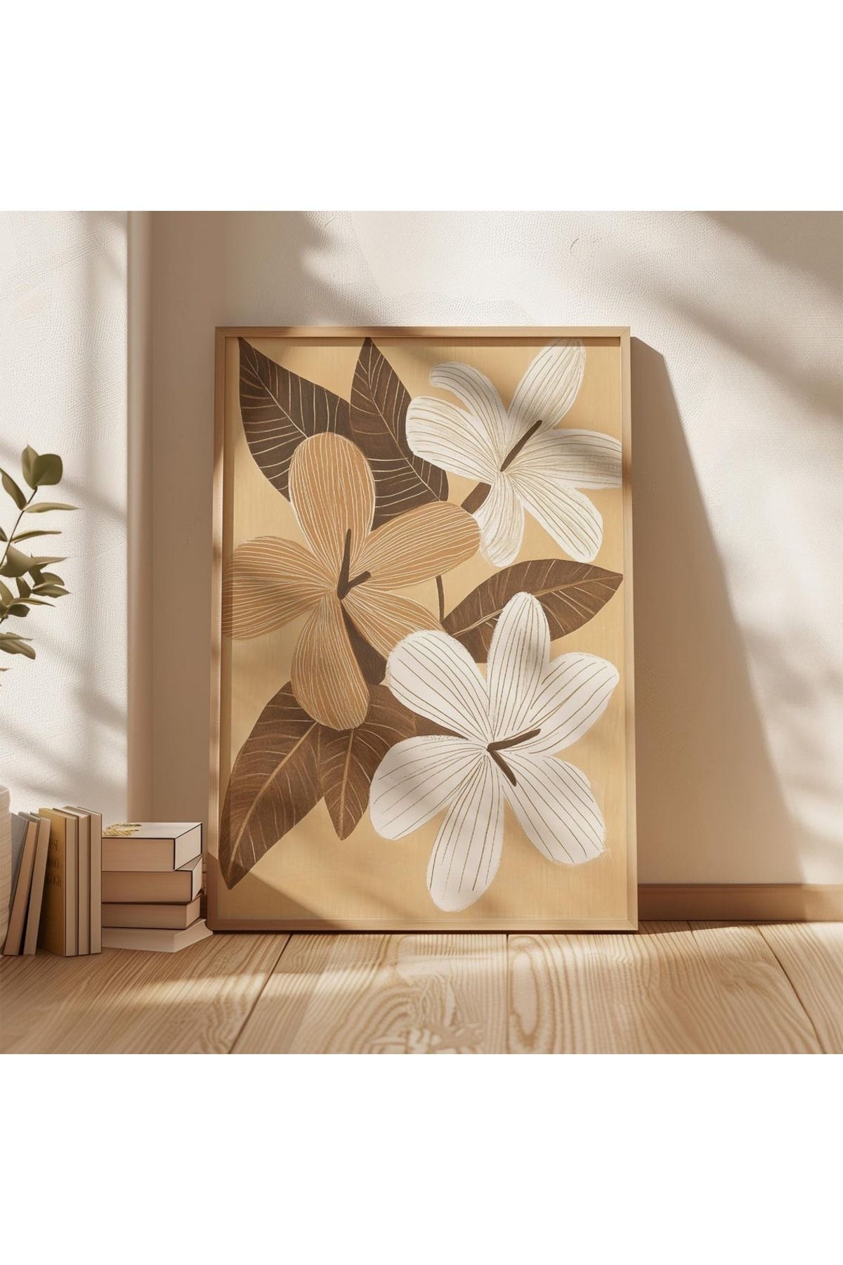 Dekorsiahome Tek Parça Ahşap Çerçeveli Oturma Odası Salon Mutfak Tablo TK0499