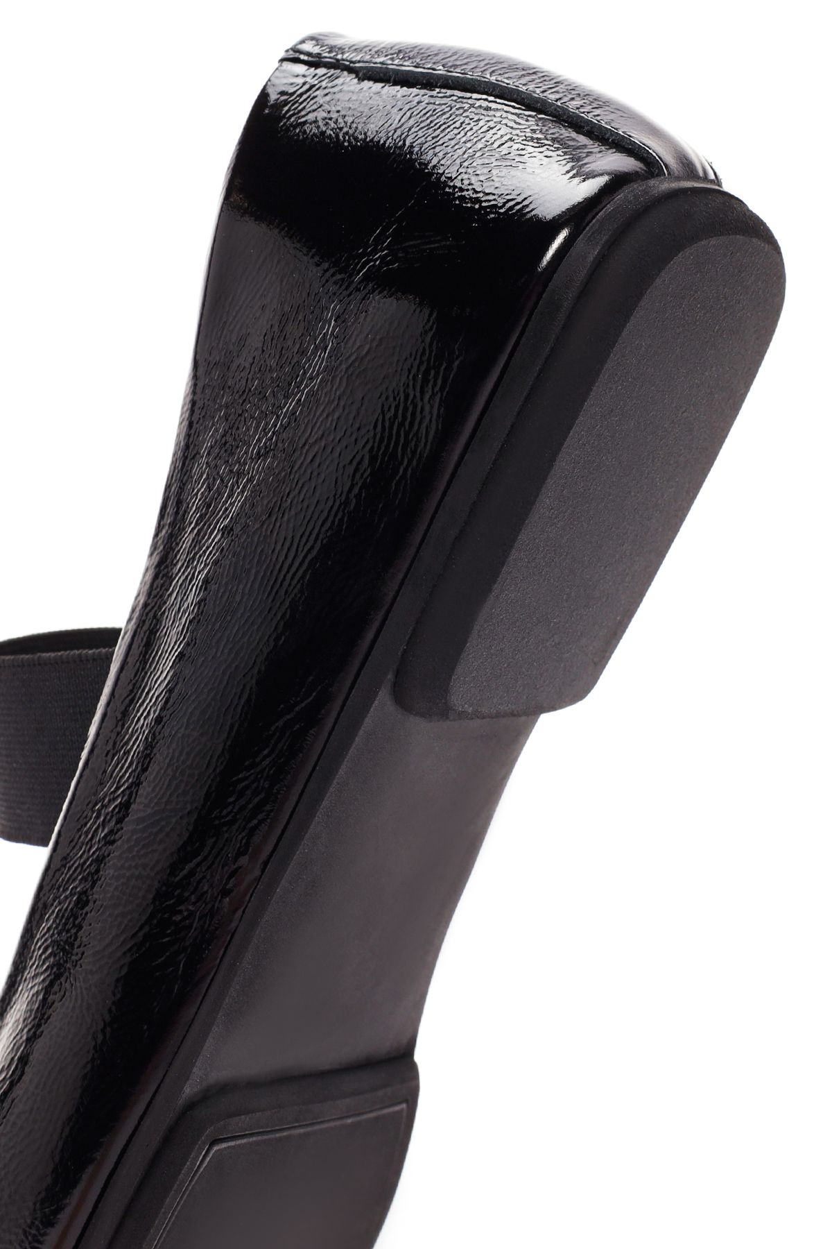 بابیت مشکی زنانه گروه سیاه و سفید Leater Flat Derimod