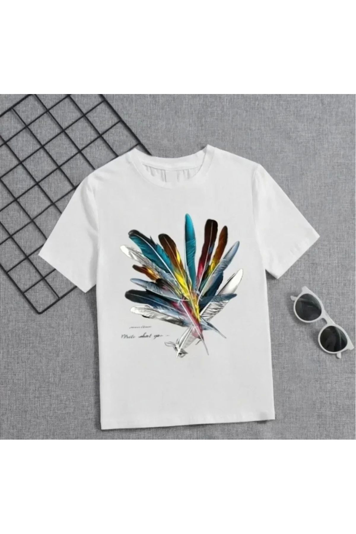 Silerra Kız Çocuk Baskılı T-Shirt - Beyaz
