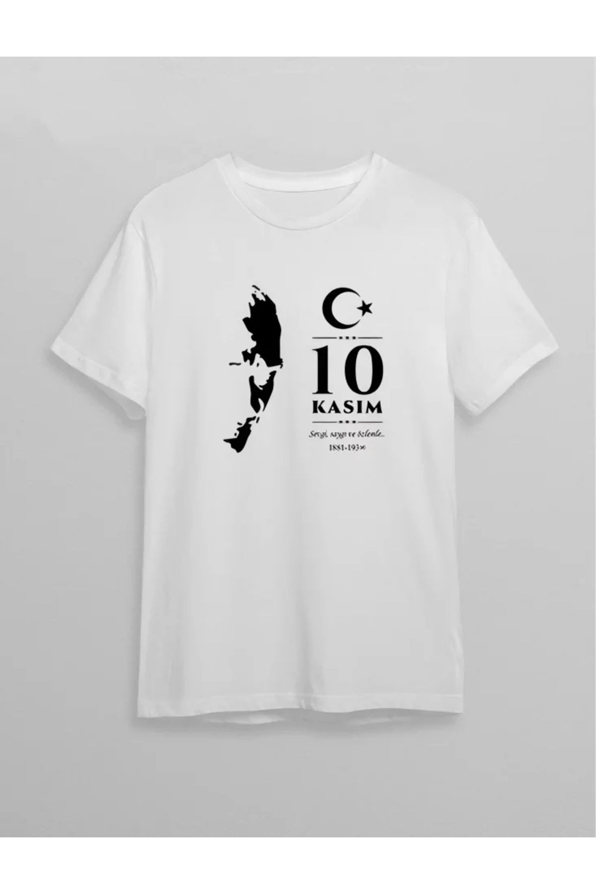 Silerra 10 Kasım Atatürk Baskılı T-shirt - Beyaz