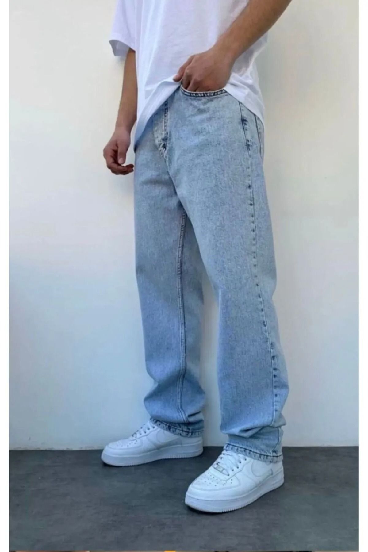 G Wear Buz Mavi Erkek Baggy Jeans